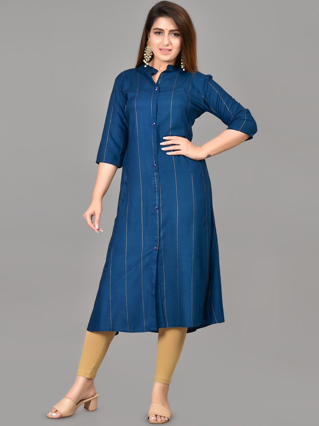 

Moktika Pure Cotton Striped Kurta, Blue