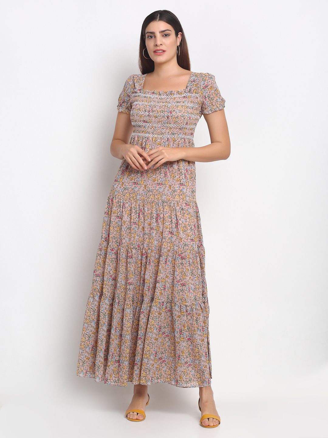 

Global Republic Floral Print Georgette Maxi Dress, Pink