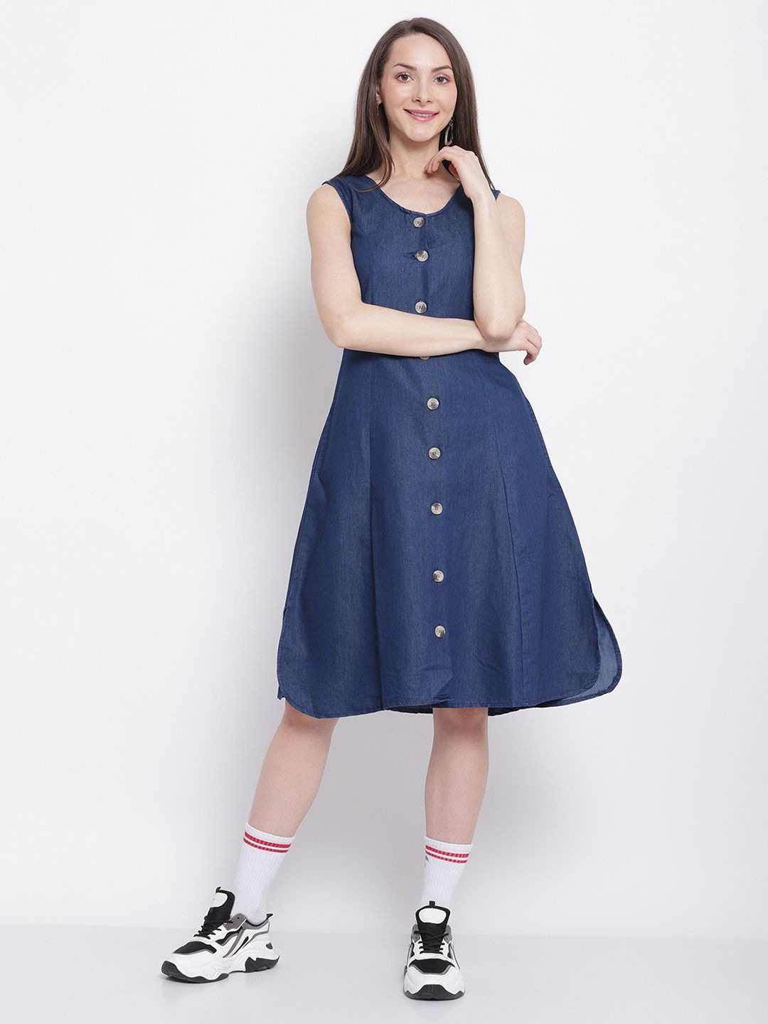 

Global Republic Denim A-Line Dress, Blue