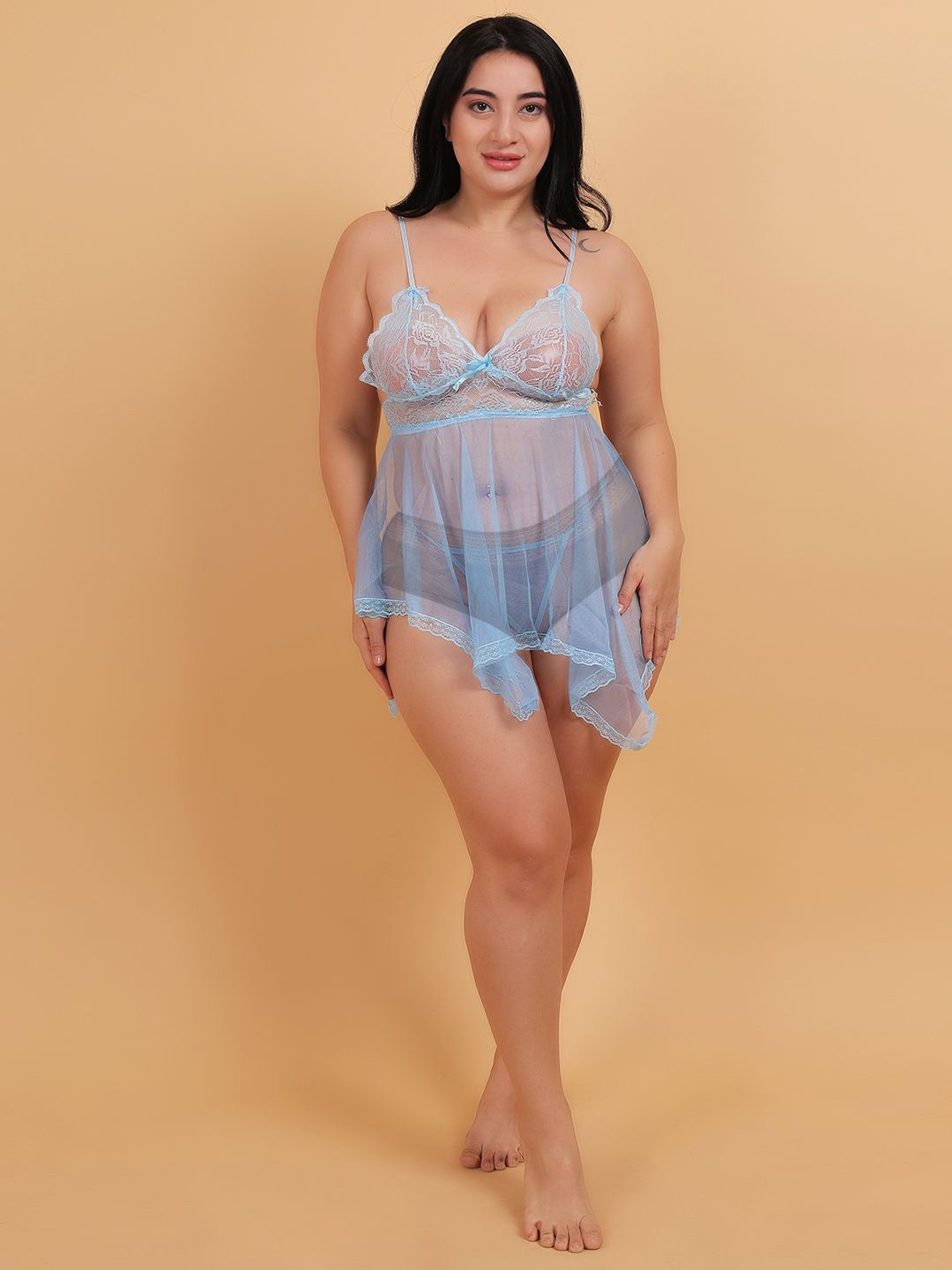 

COLOR STYLE Self Design Baby Doll, Blue