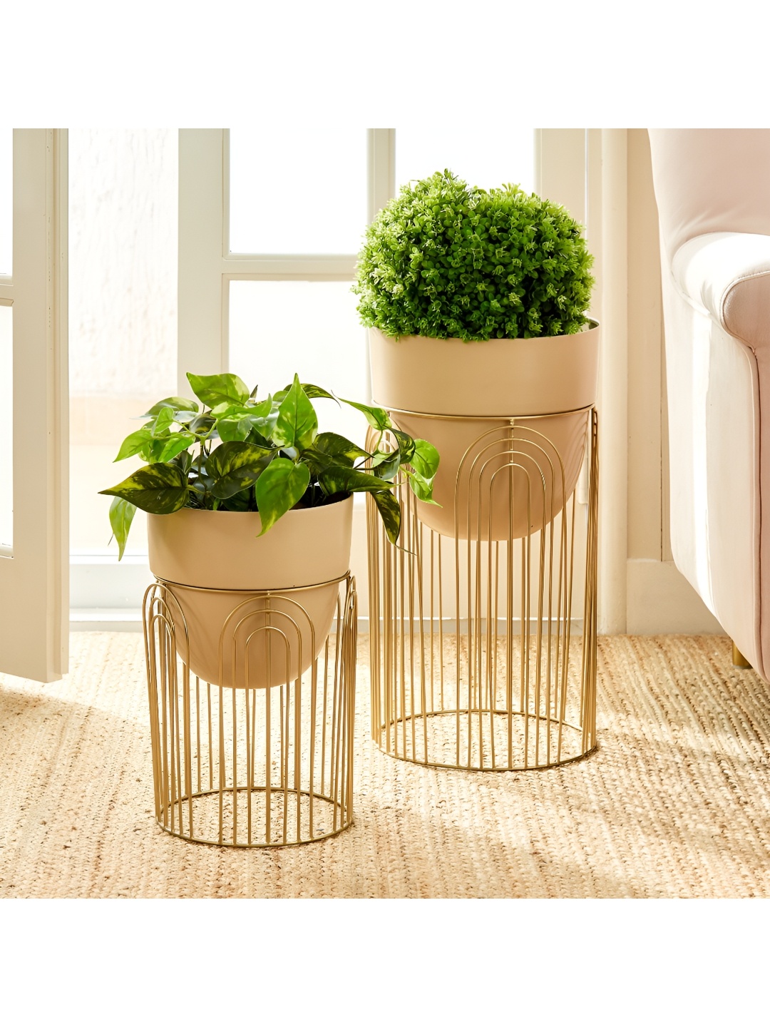 

Home Centre Brown 2 Pieces Metal Planter Stand