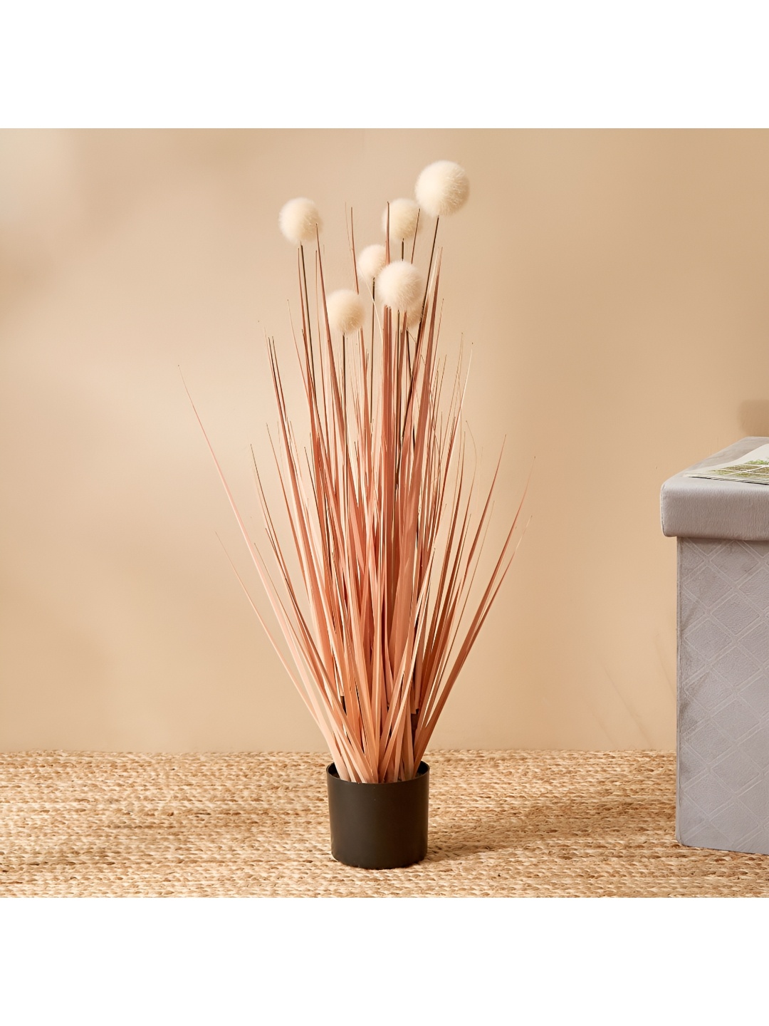 

Home Centre Peach-Coloured & white Artificial Pom Pom Plant In Pot