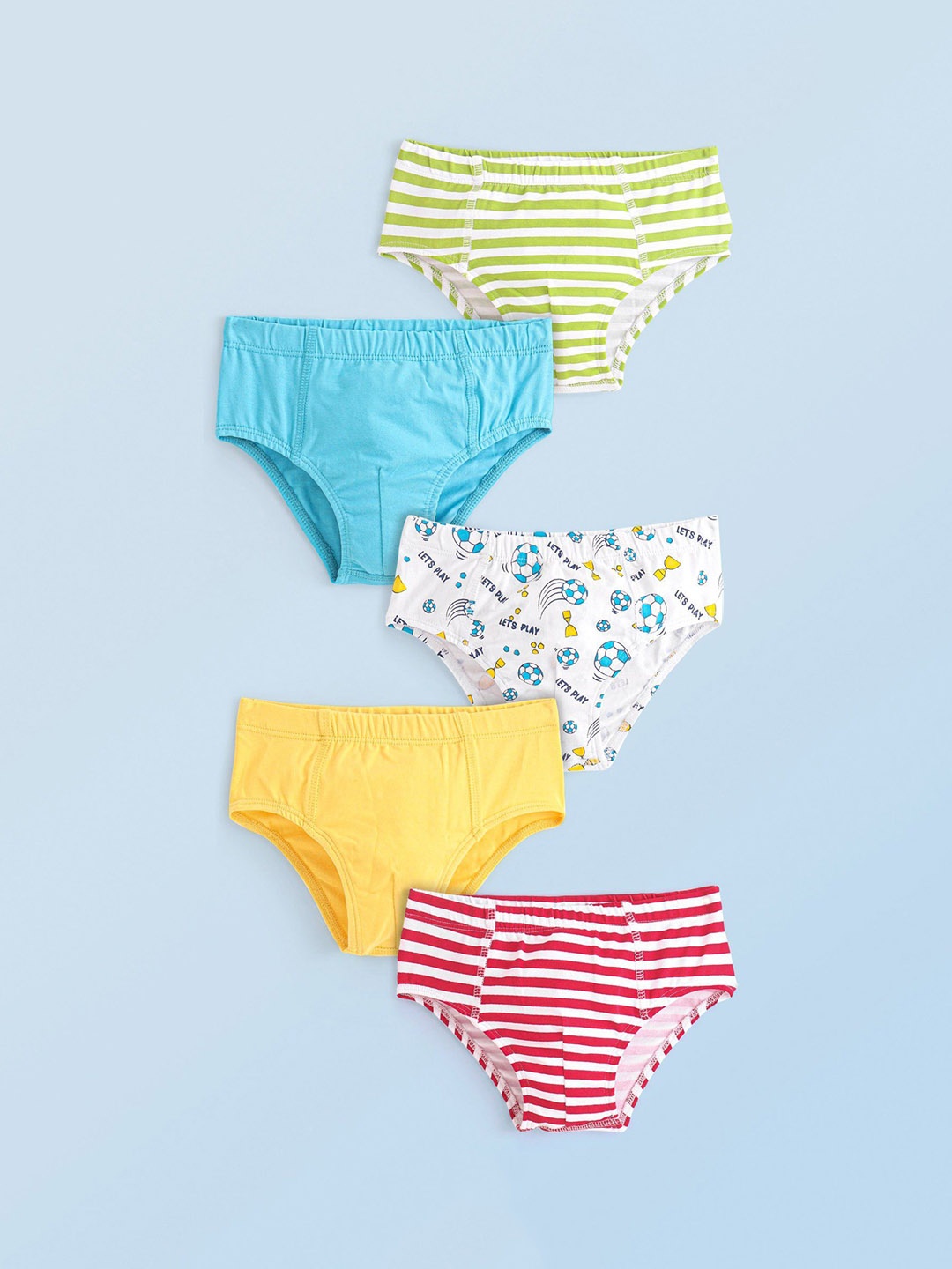

Honeyhap Pack Of 5 Printed Ribbed Briefs 16071638, Red
