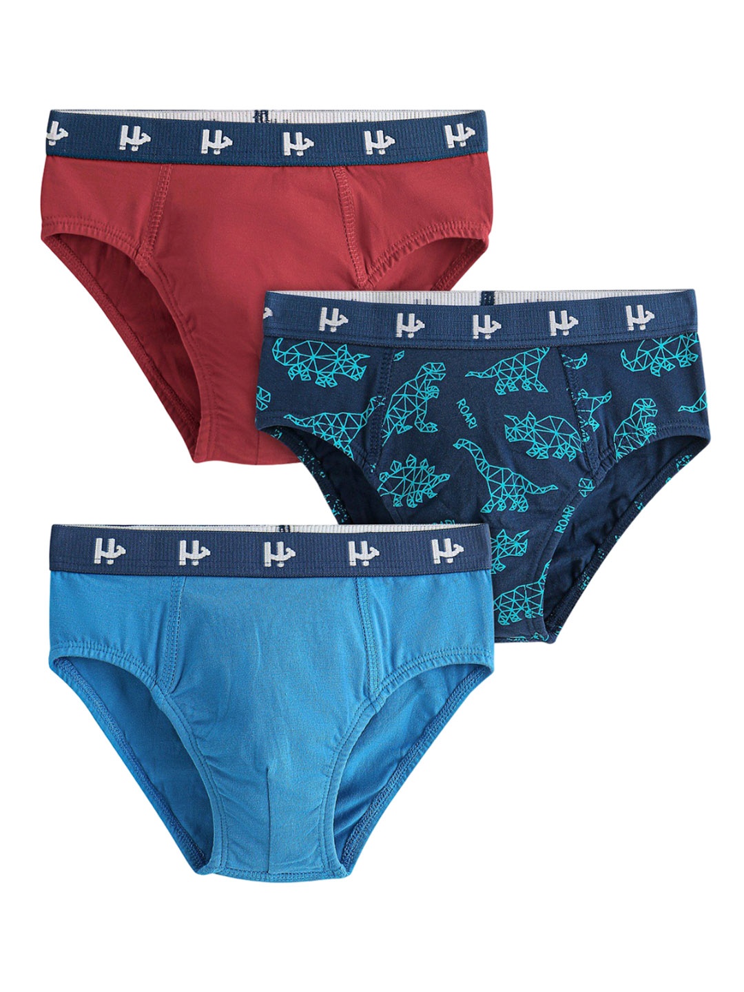 

Honeyhap Boys Pack Of 3 Printed Basic Briefs 16072079, Red