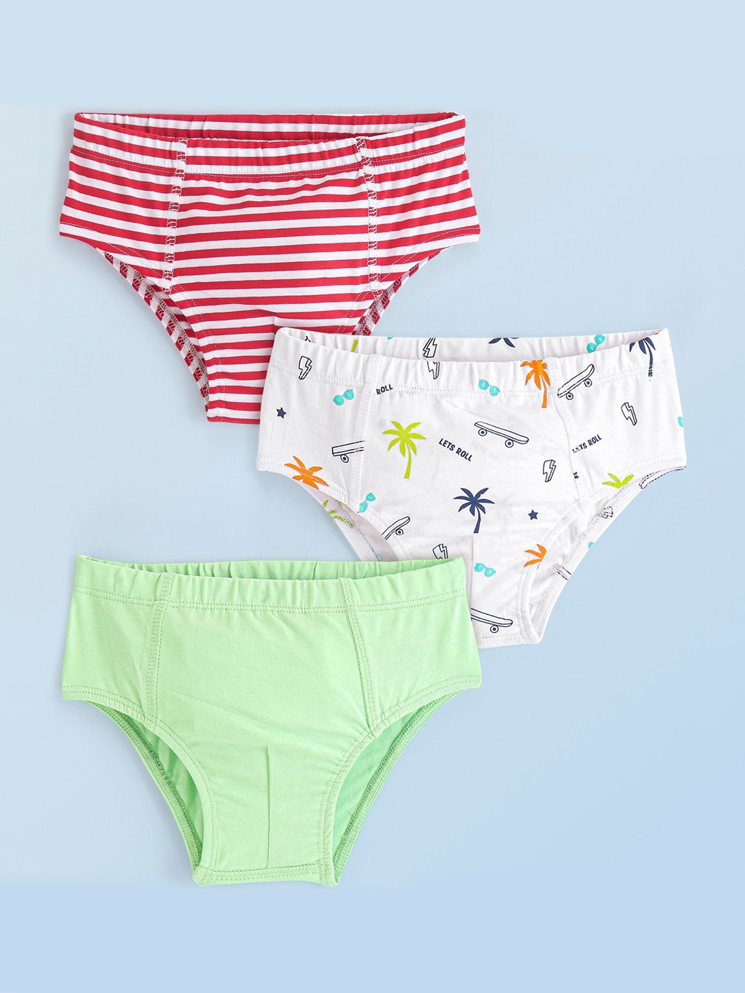 

Honeyhap Boys Pack Of 3 Printed Basic Briefs 16071799, White