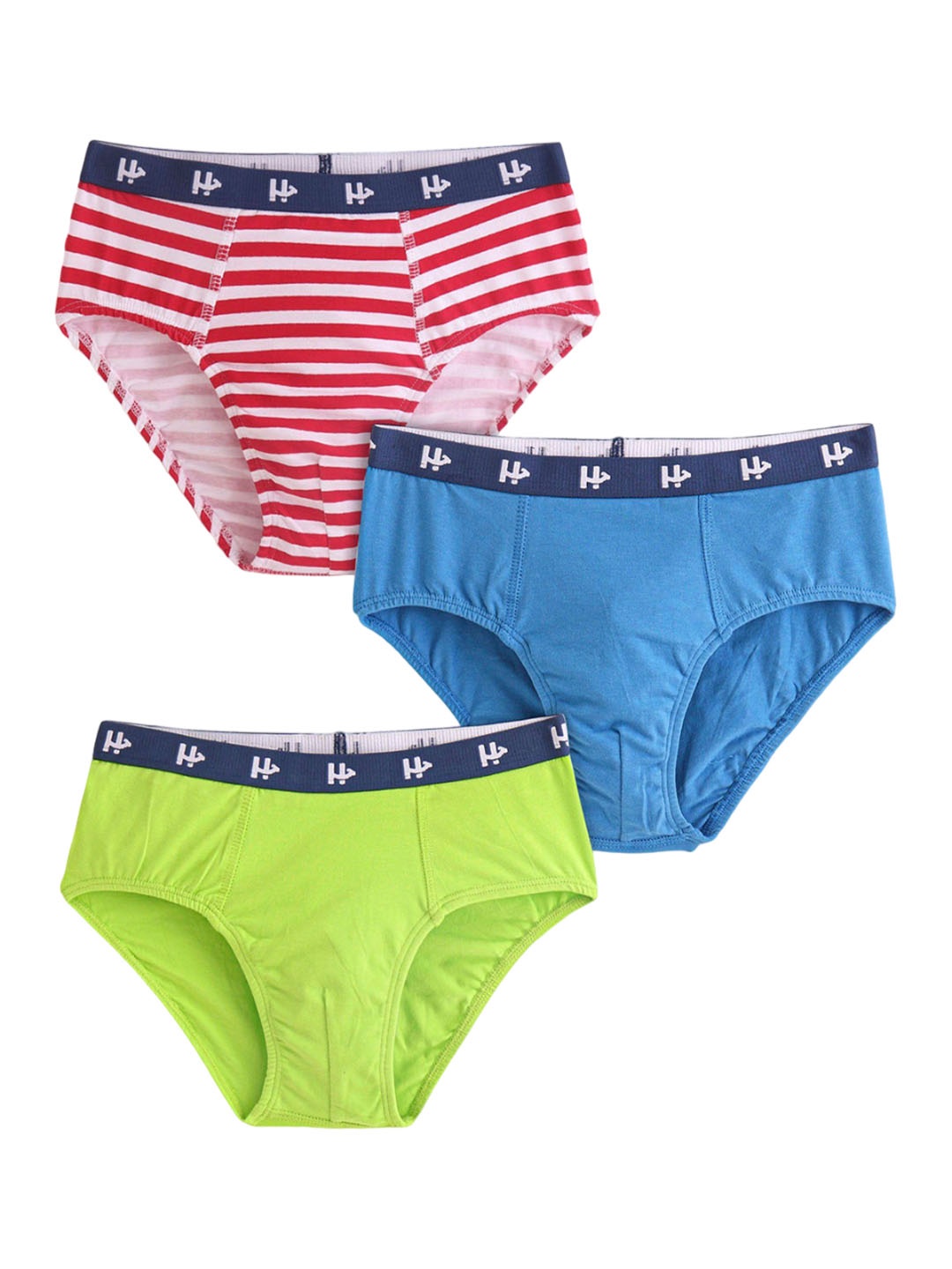 

Honeyhap Boys 3 Pcs Mid-Rise Basic Briefs 16071634, Green