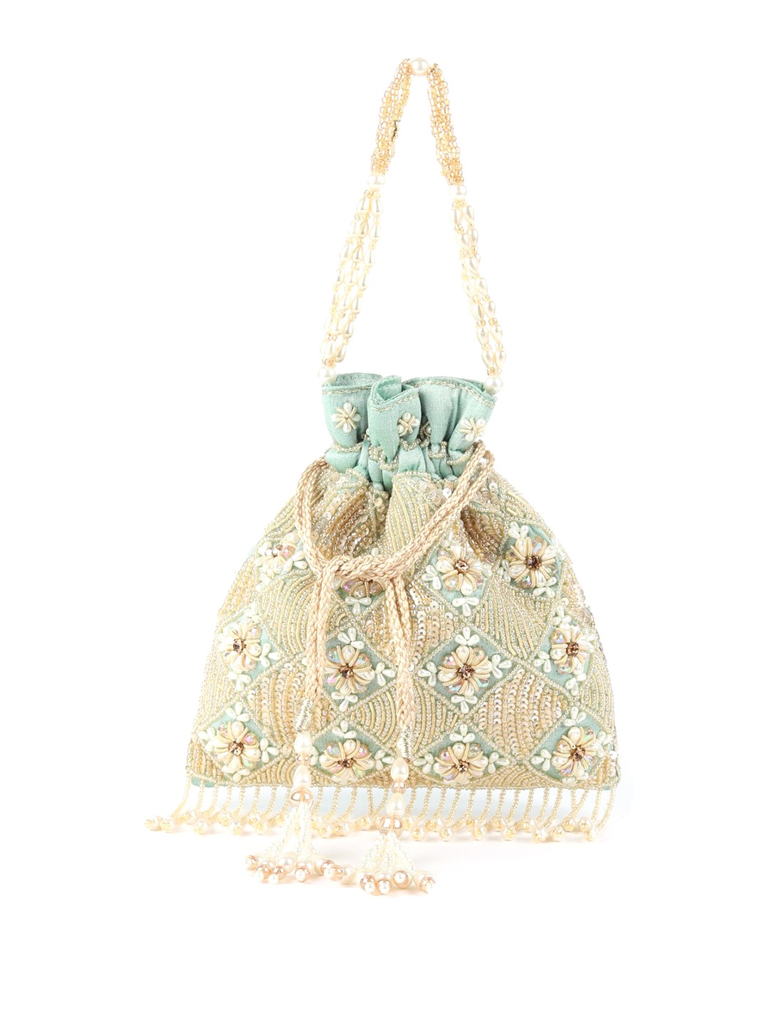 

ODETTE Women Striped Oversized Structured Tote Bag, Sea green