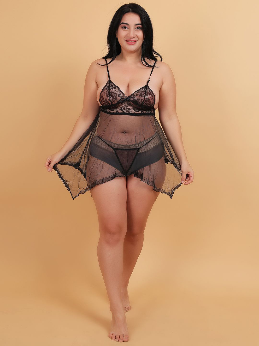 

COLOR STYLE Baby Doll with Asymmetric, Black