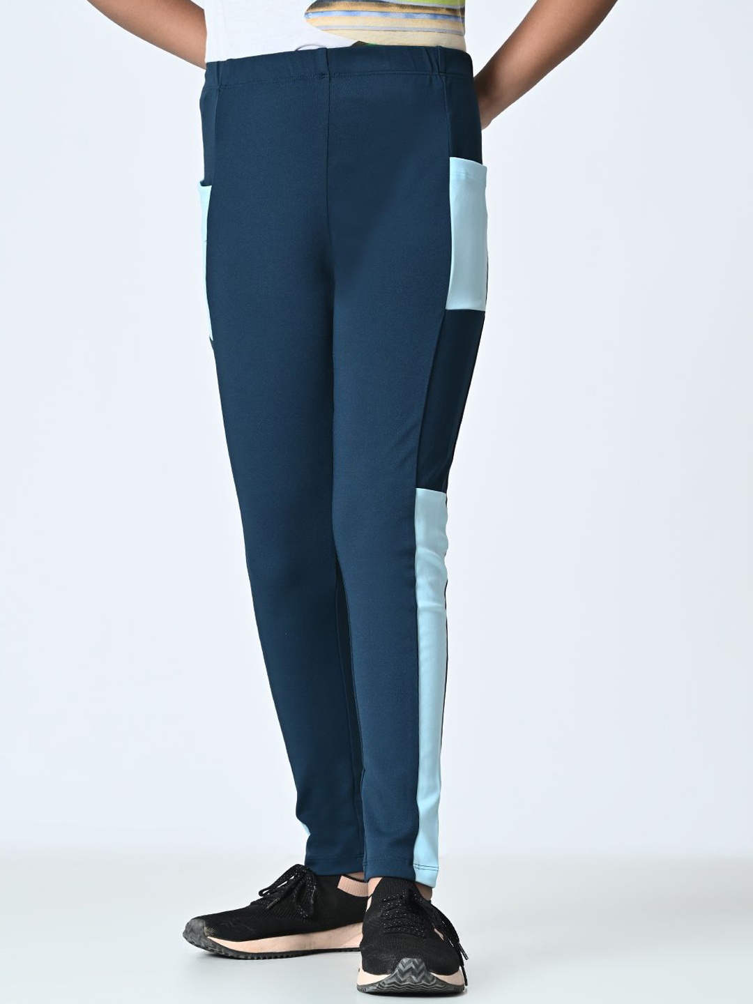 

Rue Collection Girls High-Rise Ankle length Tights, Blue