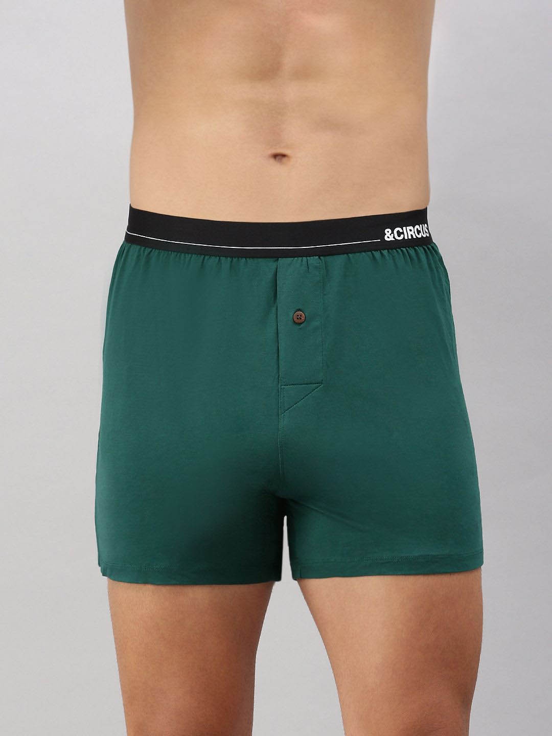 

&CIRCUS Men Solid Low-Rise Modal Boxers, Green