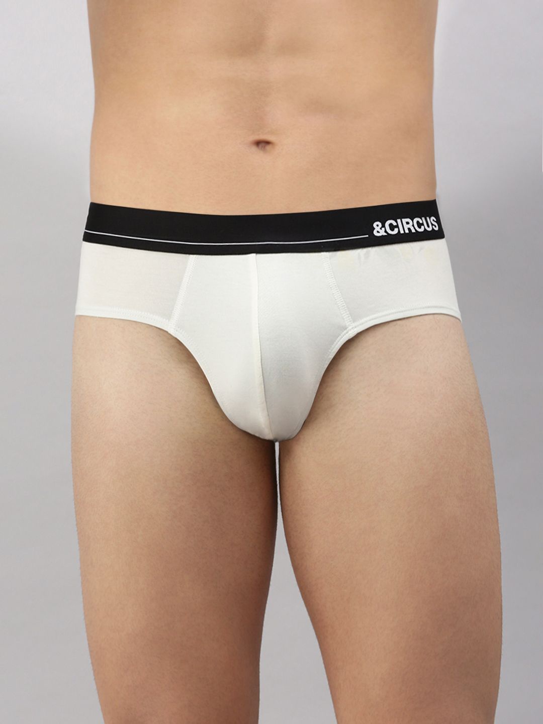 

&CIRCUS Men Solid Low-Rise Modal Briefs, White