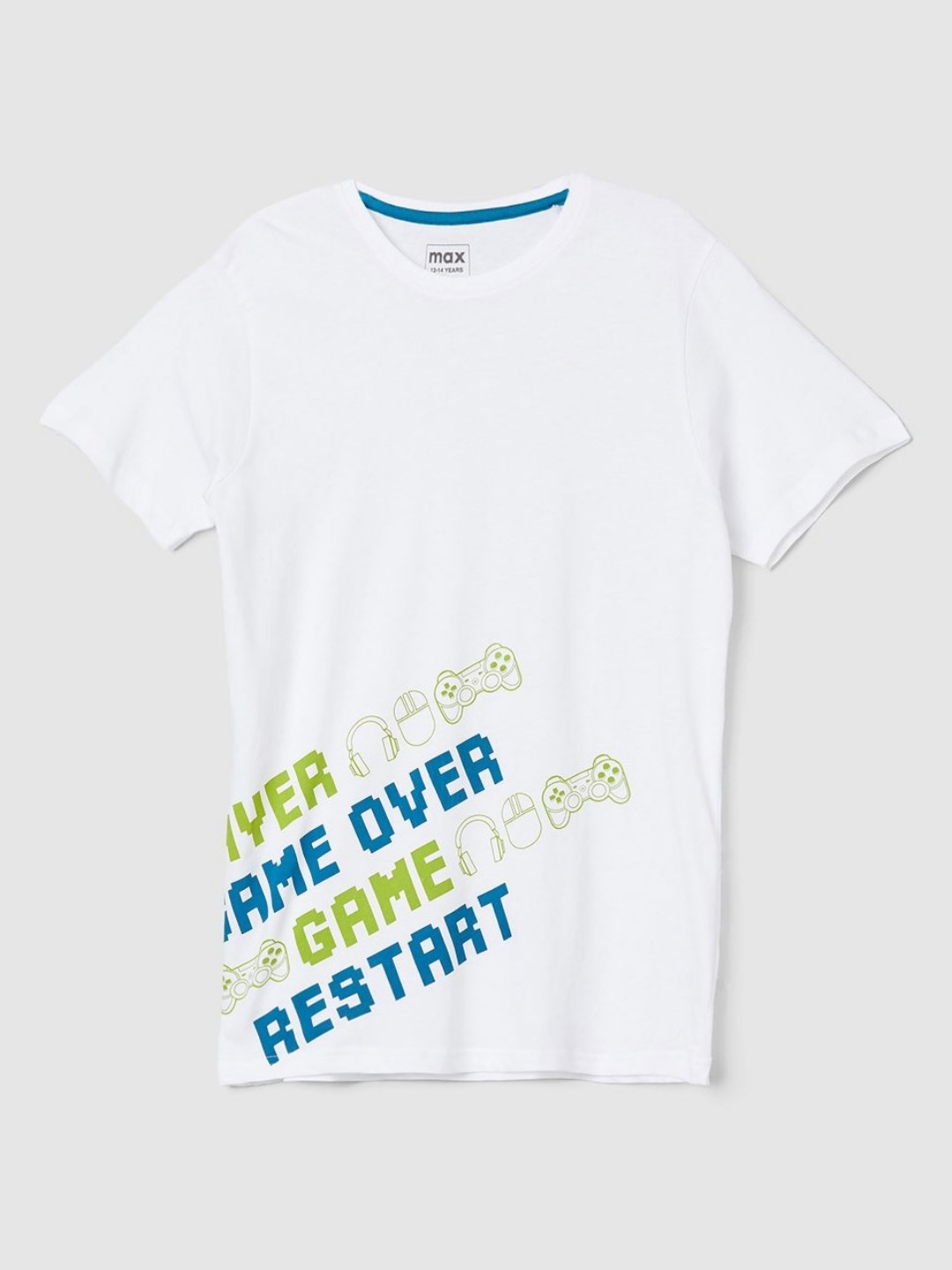 max Men Typography Printed Pure Cotton T-shirt, White