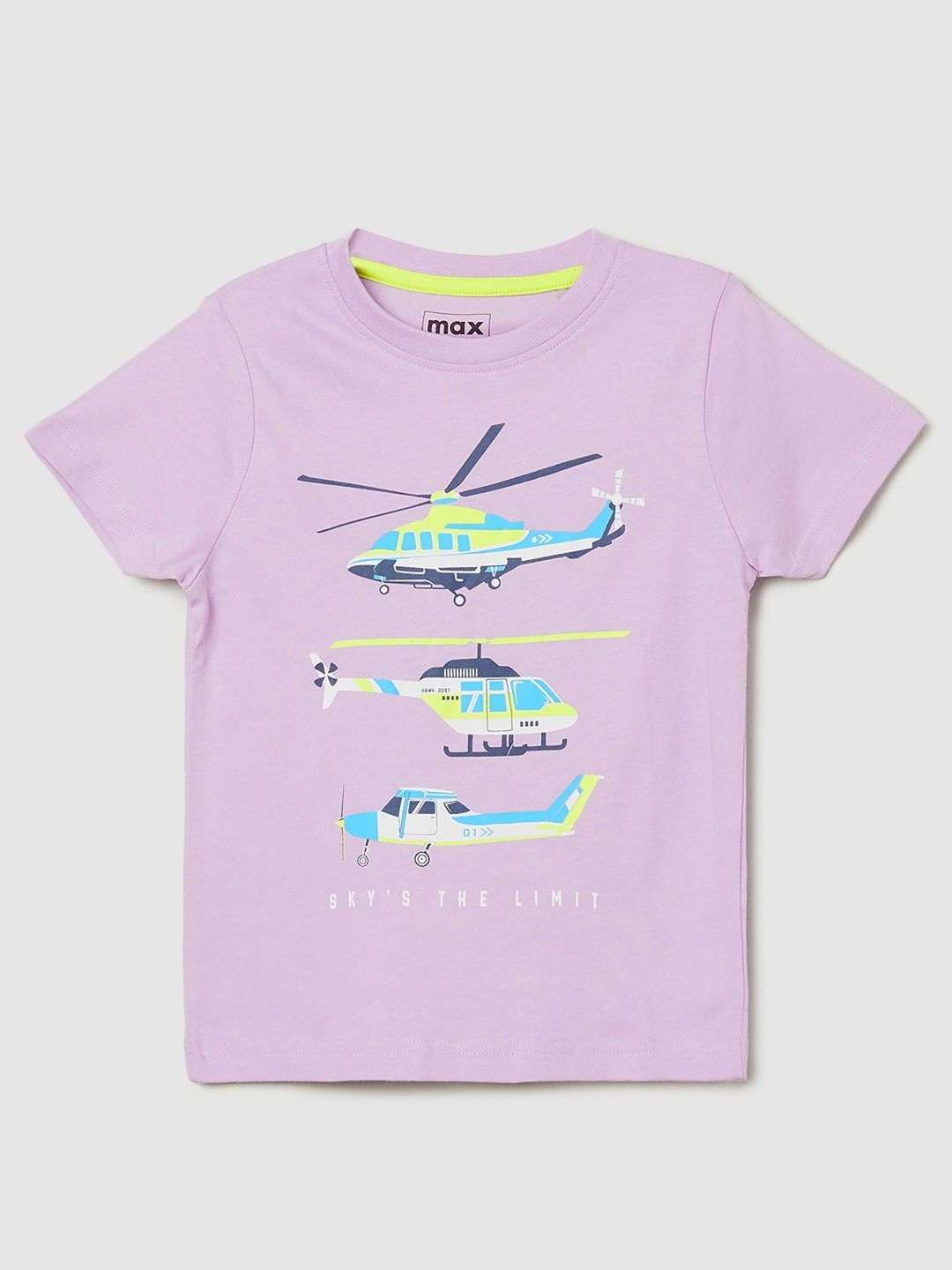 

max Boys Graphic Printed Pure Cotton T-shirt, Lavender