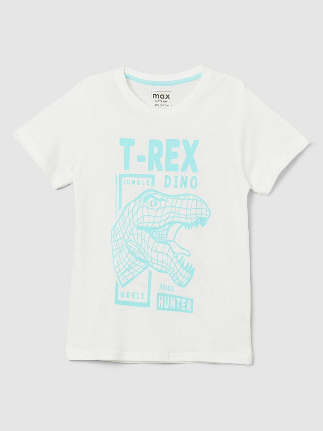 

max Boys Graphic Printed Pure Cotton T-shirt, White