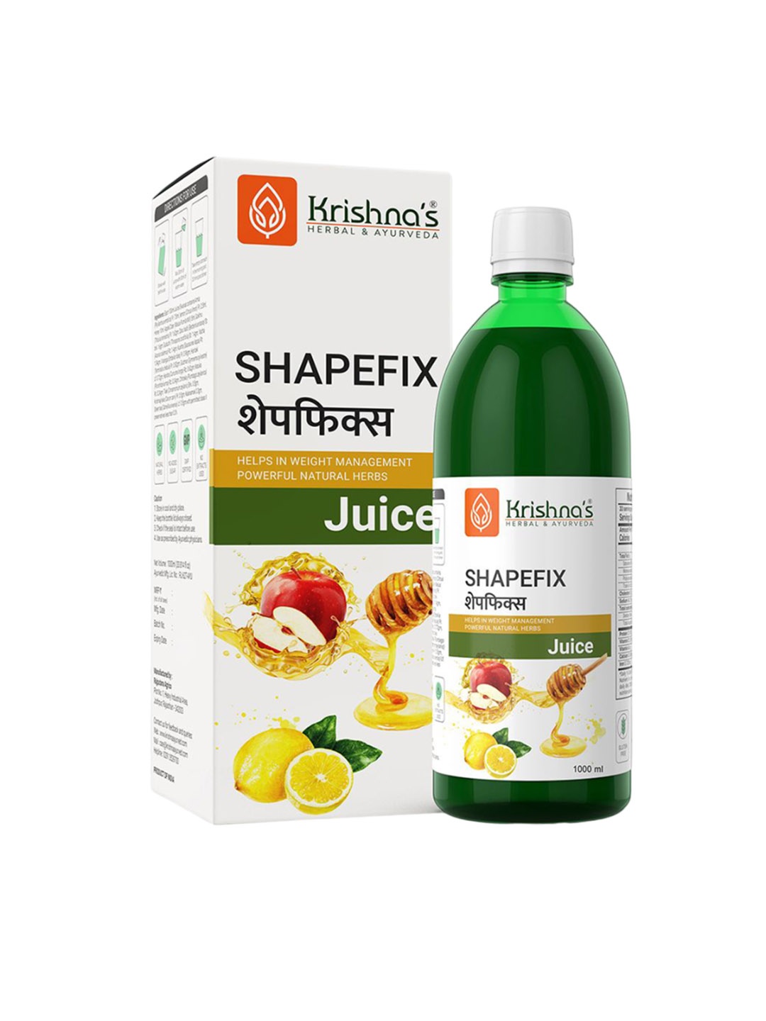 

Krishna's Herbal & Ayurveda Shapefix Juice - 1000ml, Orange