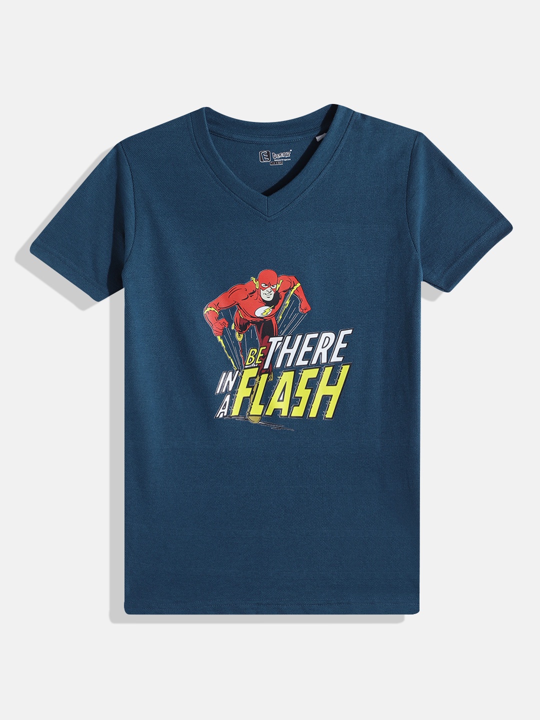 

Eteenz Boys Printed V-Neck T-shirt, Navy blue