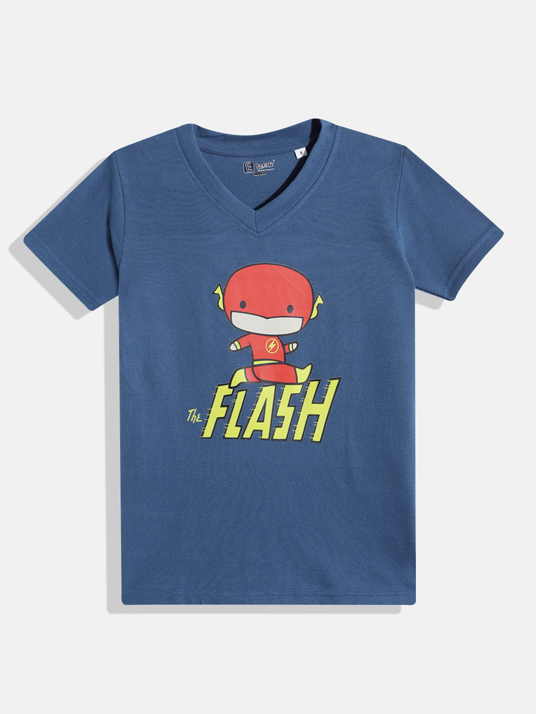 

Eteenz Boys Printed V-Neck T-shirt, Blue