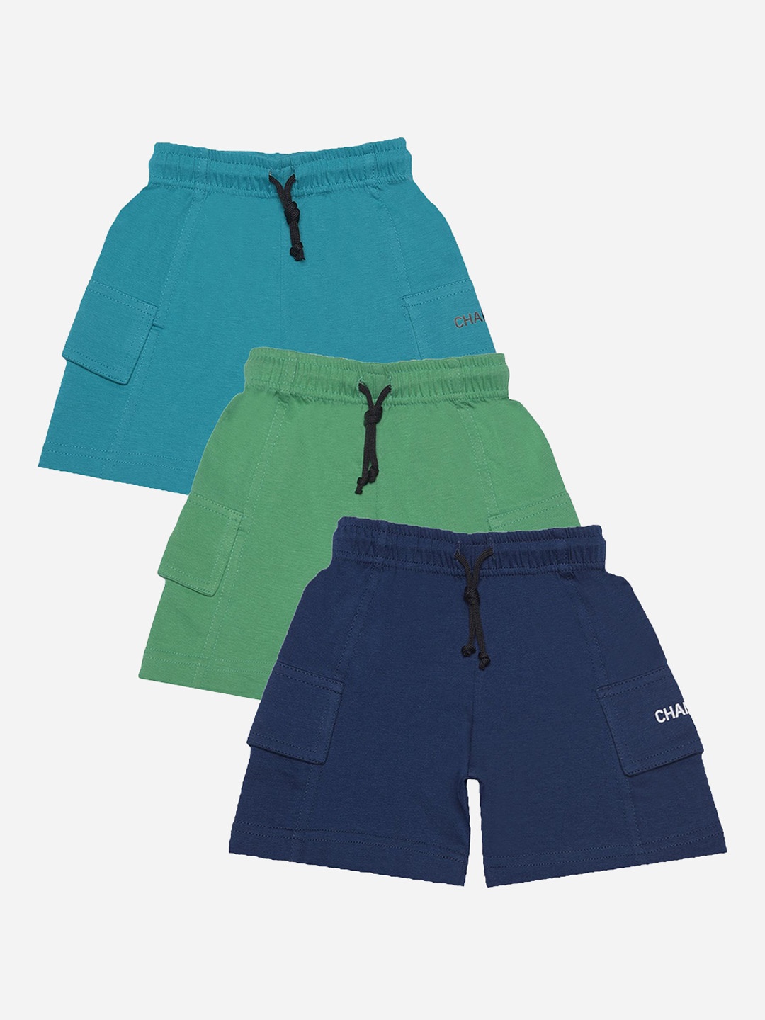 

Dollar Champion Kidswear Boys Pack of 3 Regular Fit Cargo Shorts, Blue