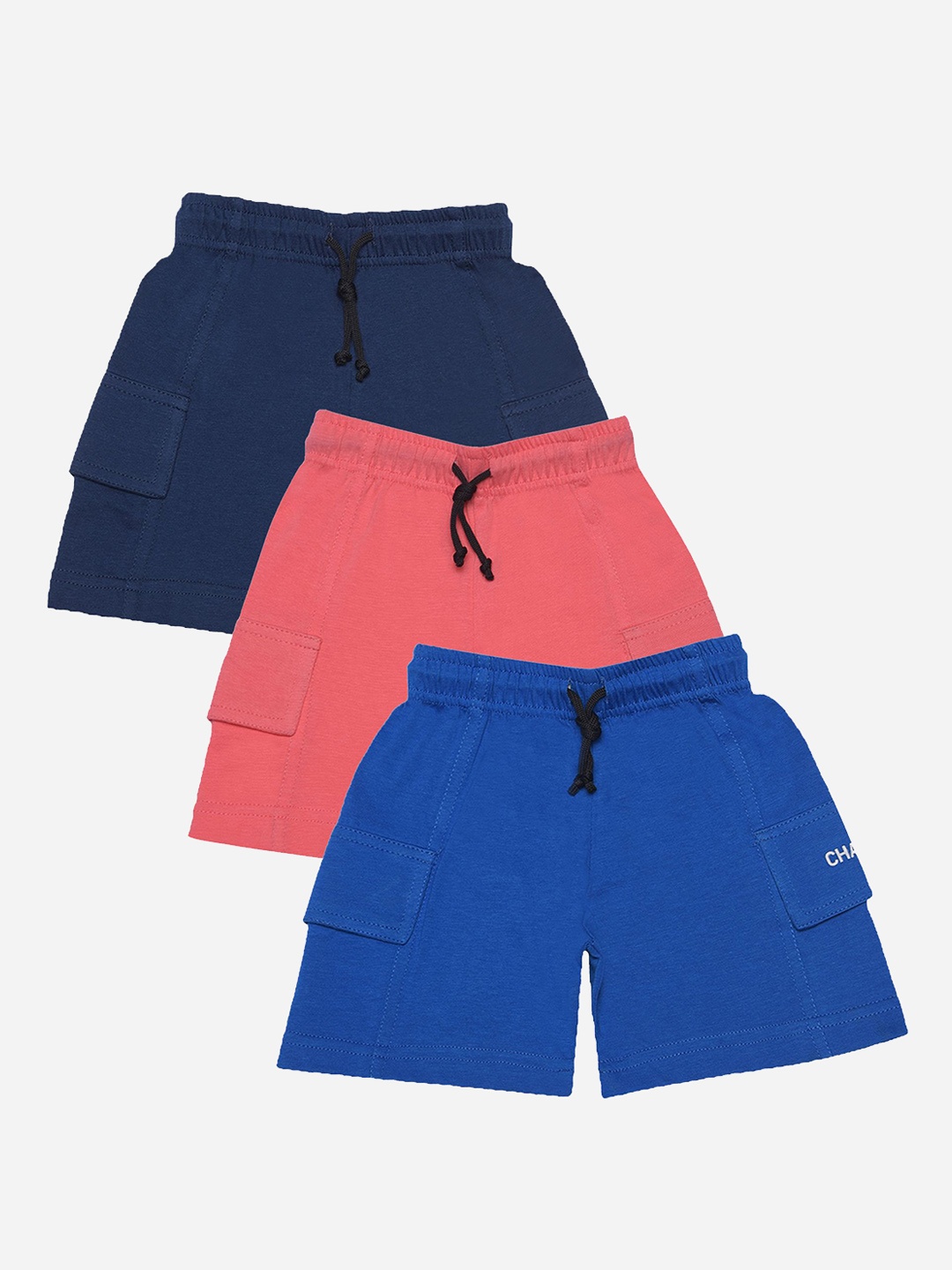 

Dollar Champion Kidswear Pack of 3 Boys Printed Regular Fit Shorts, Blue