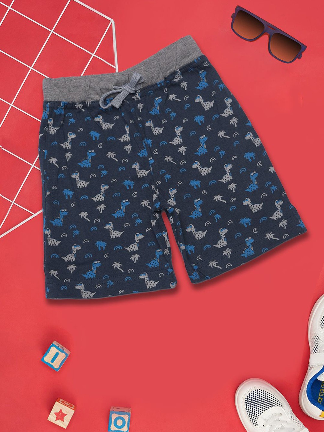 

Dollar Champion Kidswear Boys Printed Regular Fit Shorts, Blue