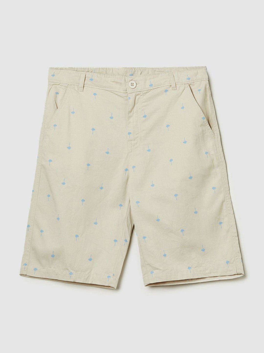 

max Boys Printed Mid-Rise Regular Fit Cotton Shorts, Grey
