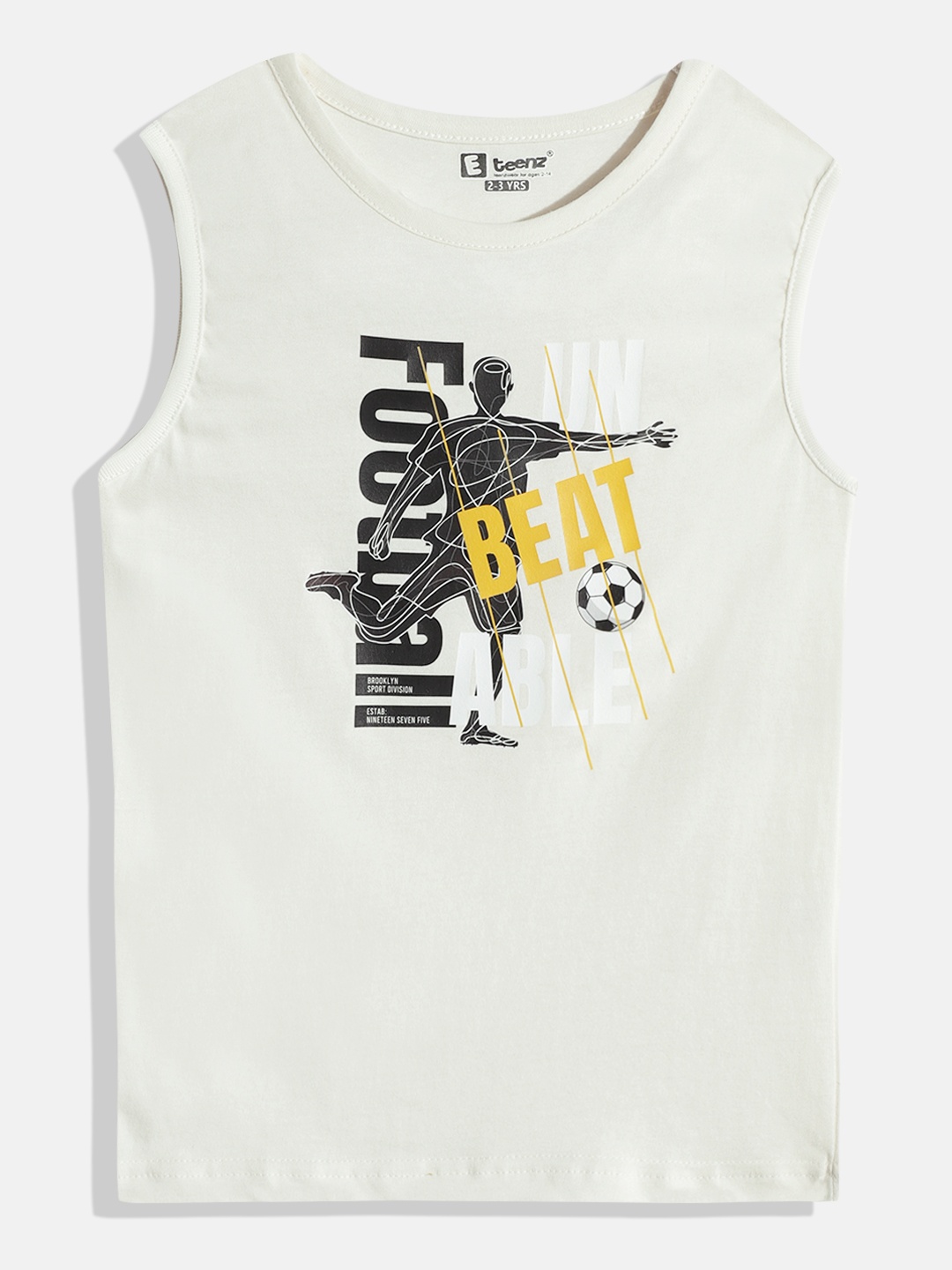 Eteenz Boys Premium Cotton Typography Printed T-shirt, White