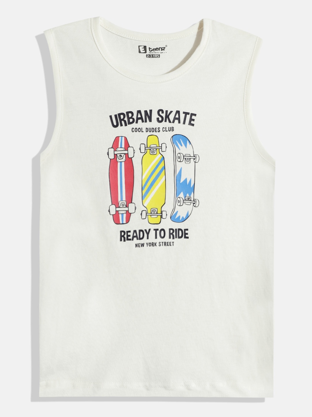 

Eteenz Boys Premium Cotton Typography Printed T-shirt, White