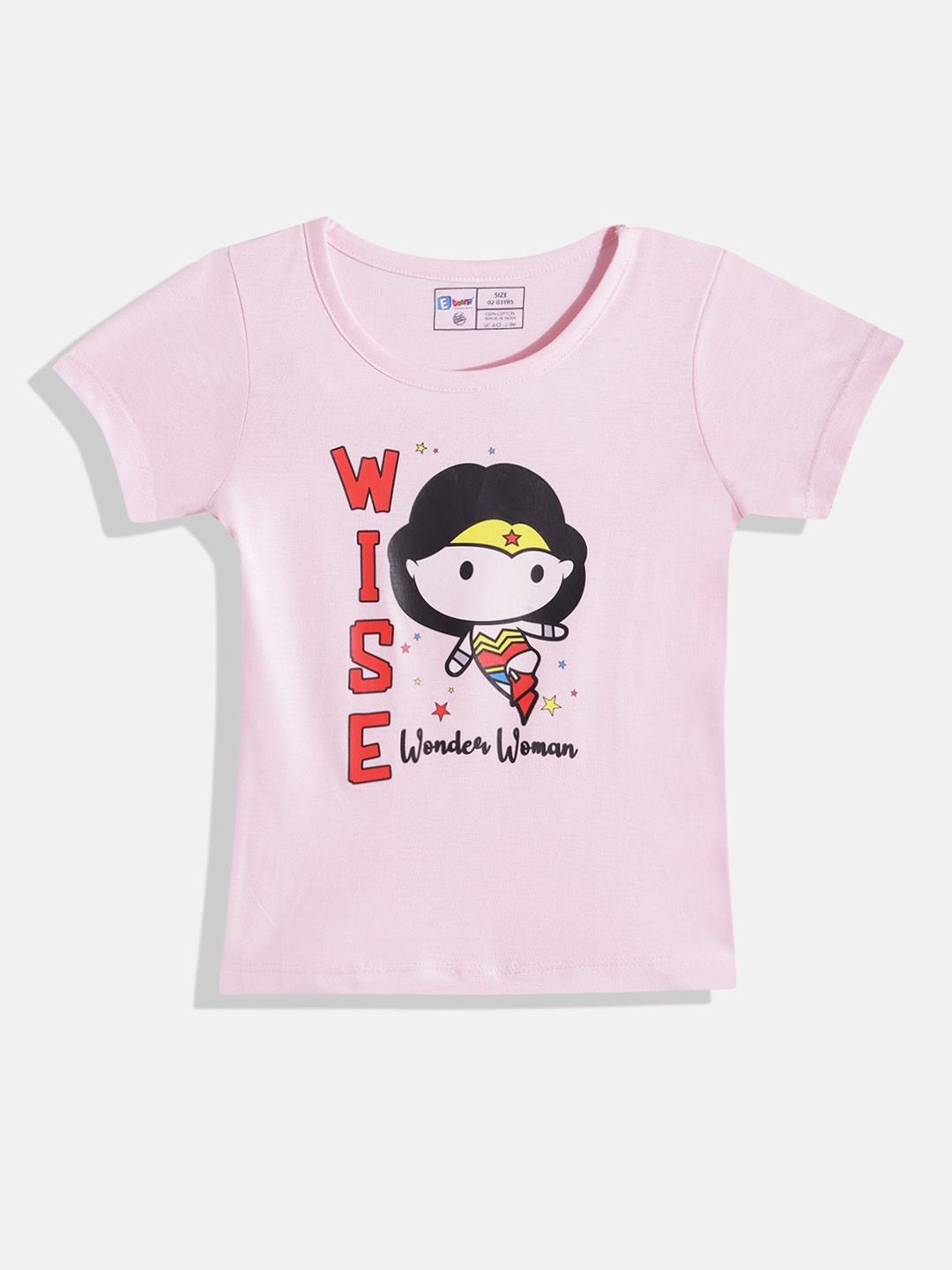 

Eteenz Girls Wonder Woman Printed Pure Cotton T-shirt, Pink