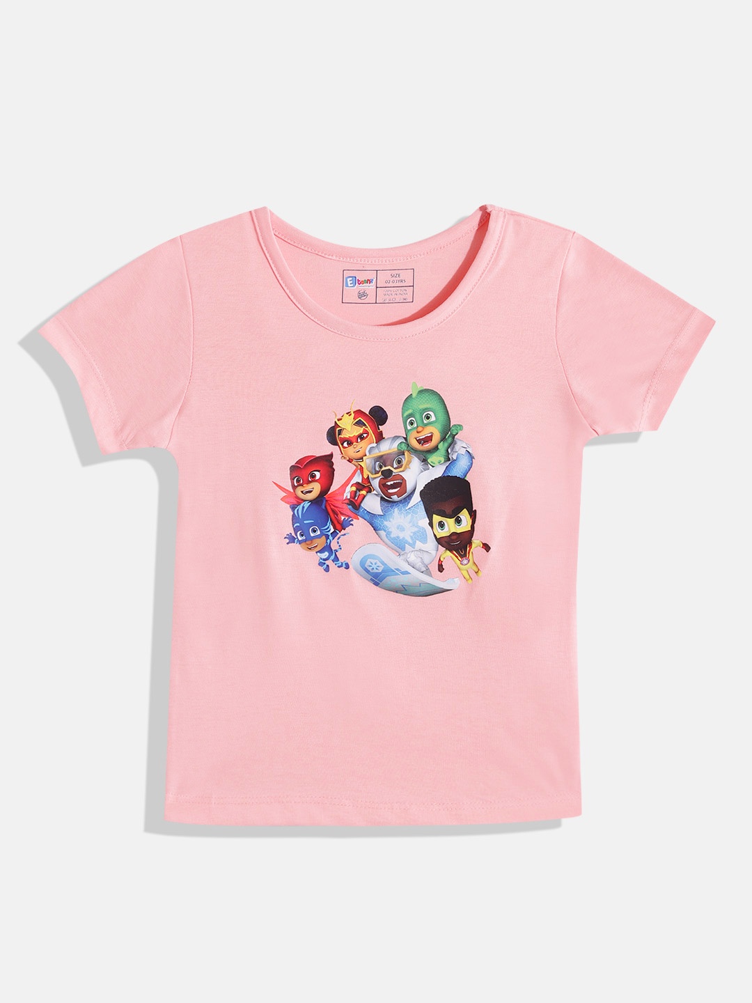 

Eteenz Girls PJ Masks Printed Pure Cotton T-shirt, Pink