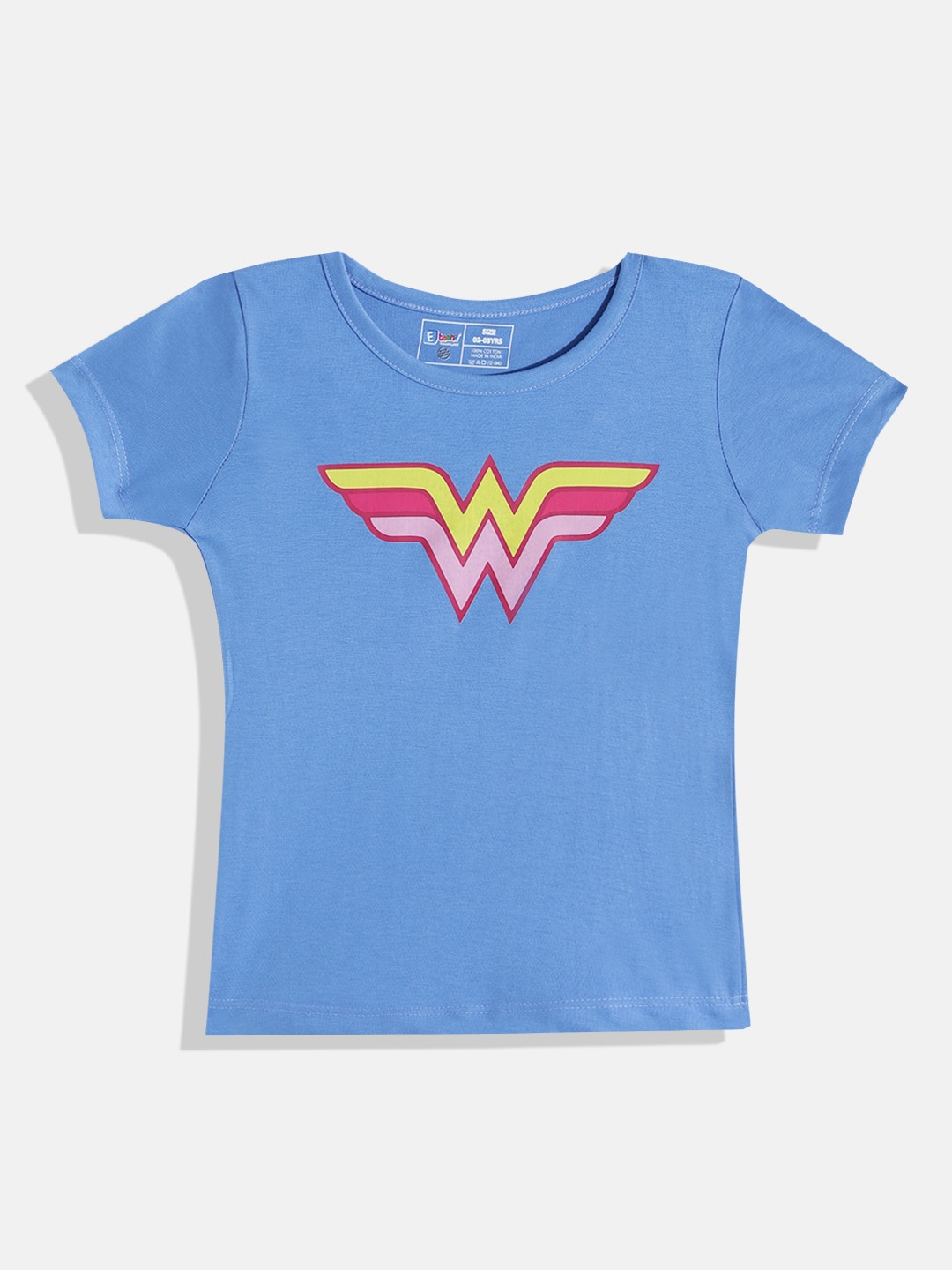 

Eteenz Girls Wonder Woman Superhero Printed Pure Cotton T-shirt, Blue