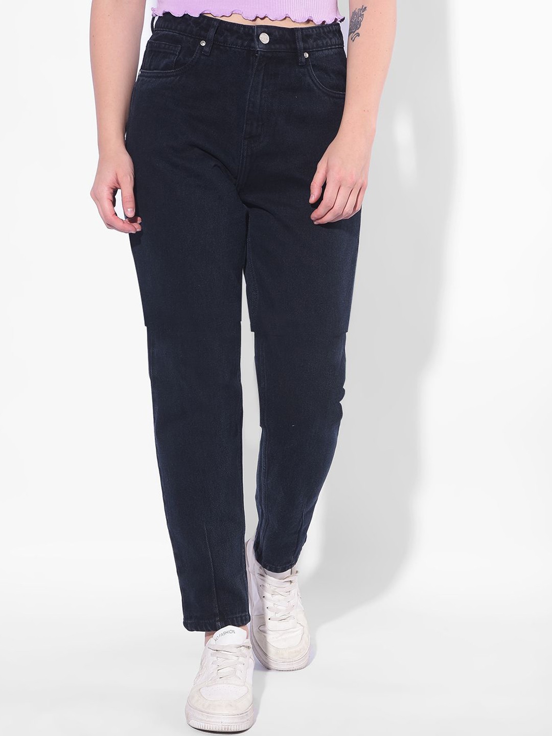 

Numero Uno Women Solid Straight Fit Sustainable Stretchable Jeans, Blue