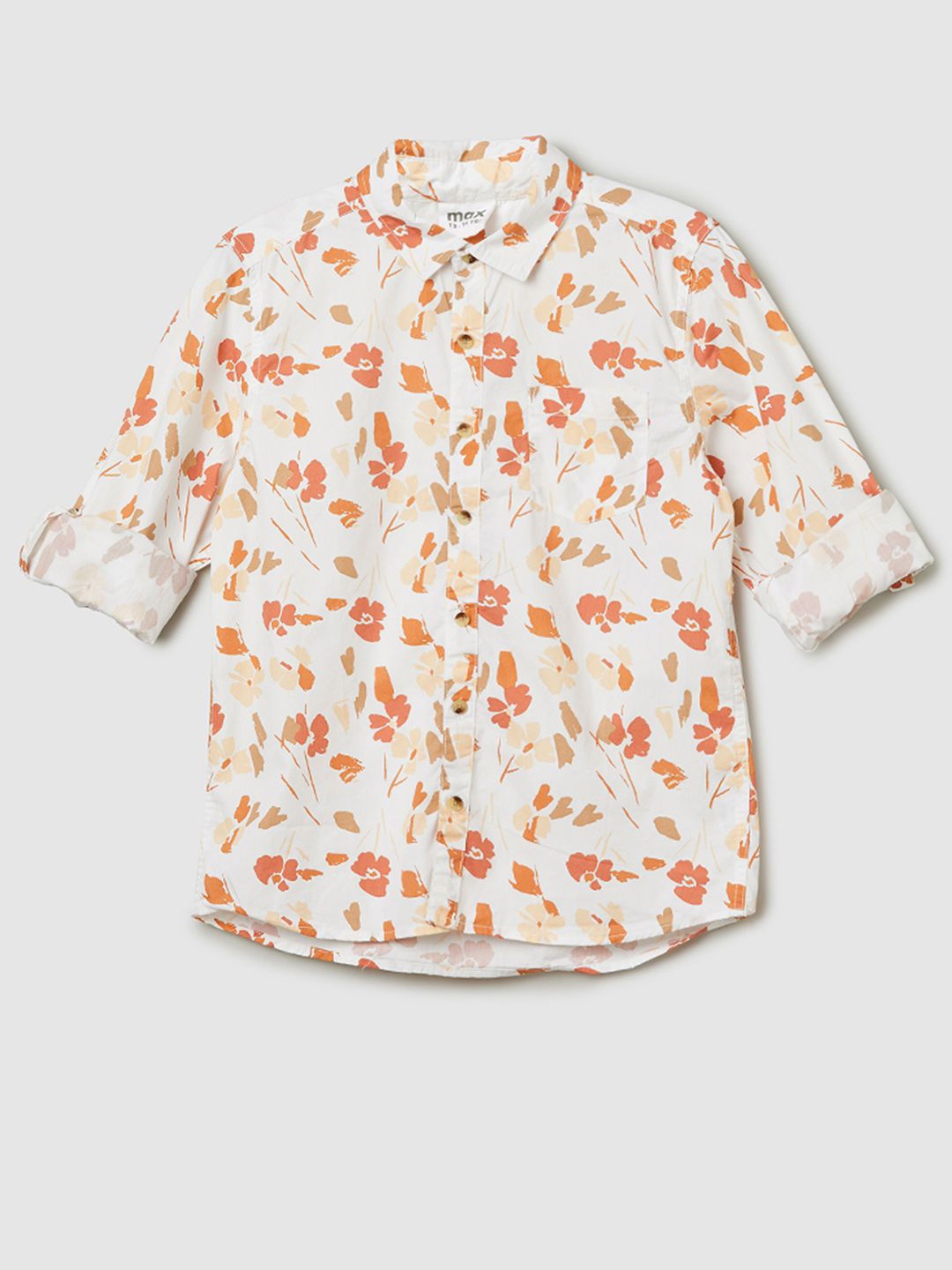 

max Boys Floral Printed Casual Shirt, White