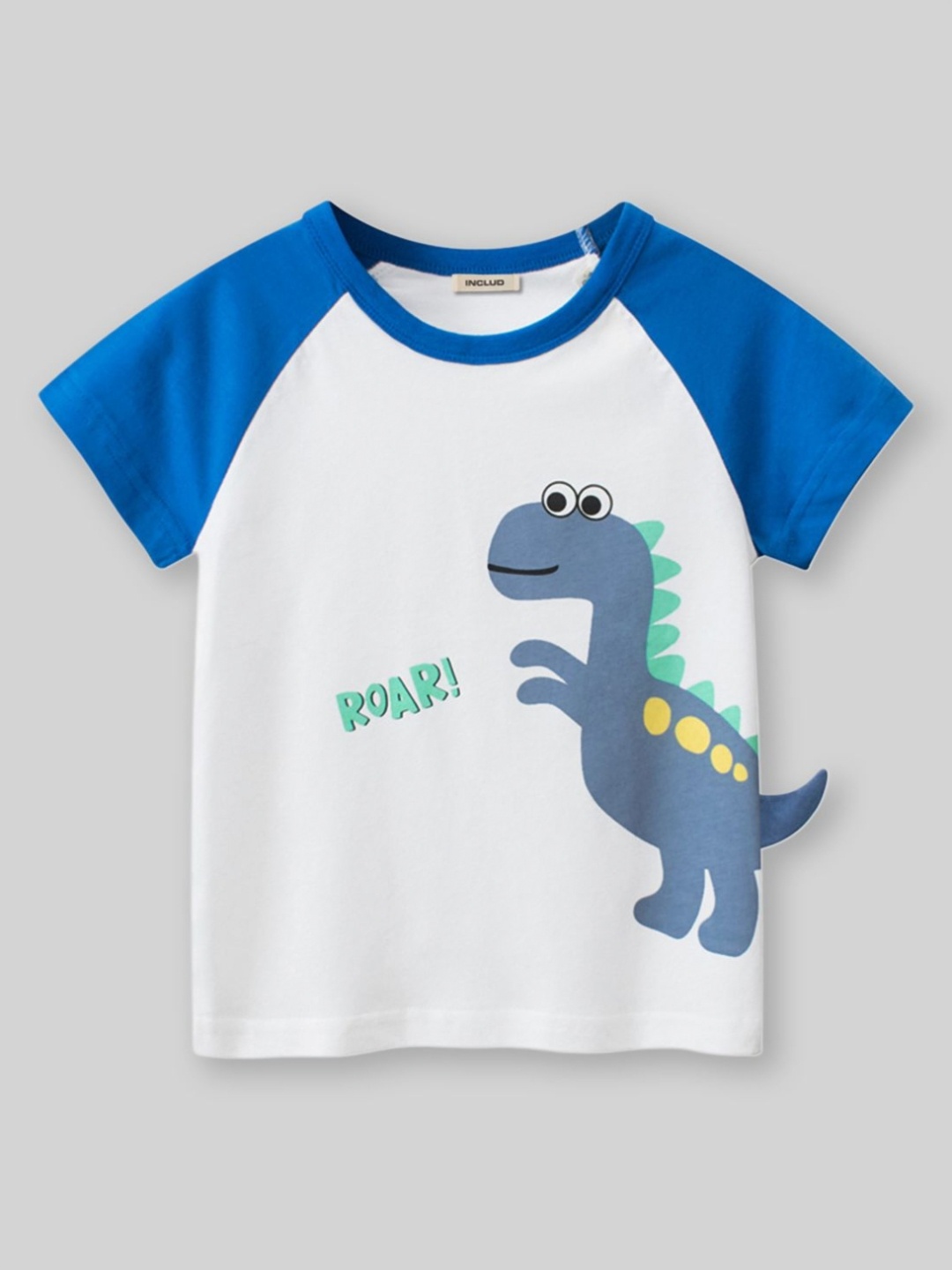 

INCLUD Boys Graphic Printed Round Neck Cotton T-Shirt, White