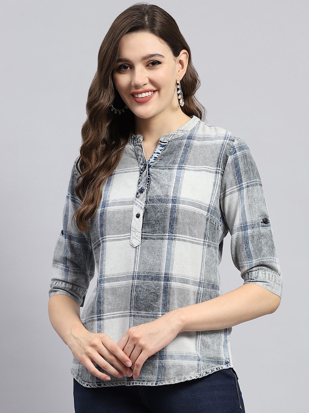 

Monte Carlo Women's Cotton Shirt Style Top, Grey