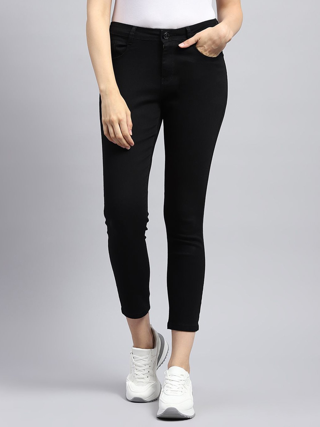 

Monte Carlo Women Mid-Rise Slim Fit Jeans, Black