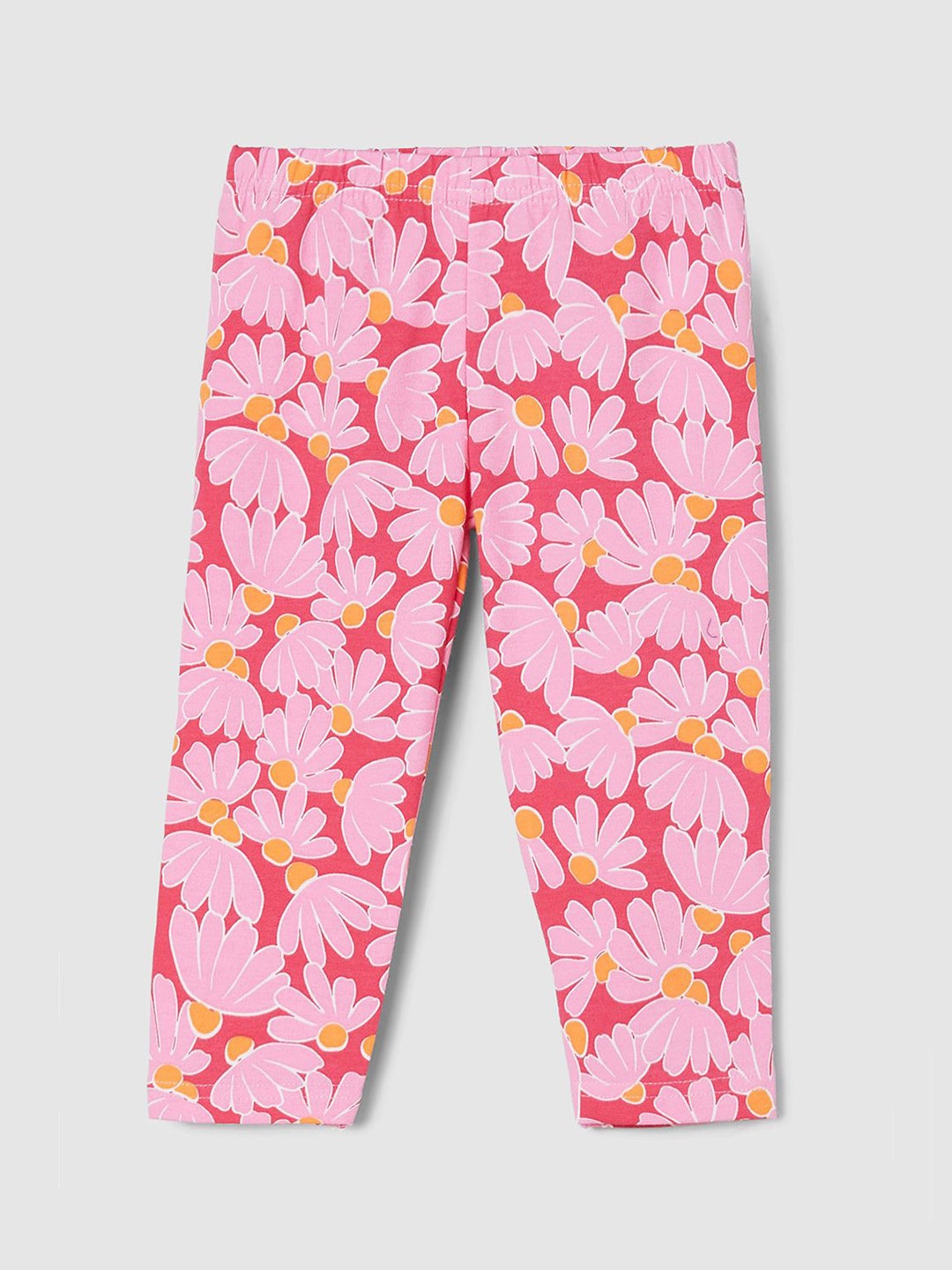 

max Girls Printed Ankle-Length Leggings, Pink