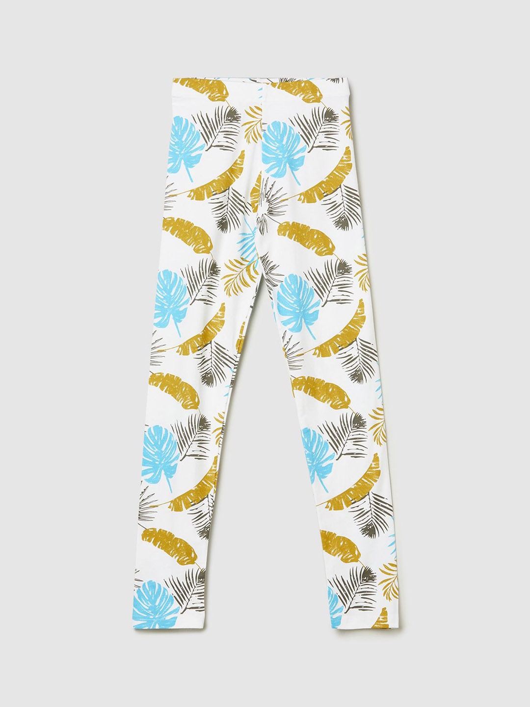 

max Girls Printed Ankle-Length Leggings, Off white
