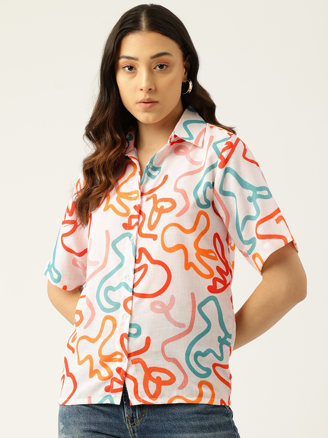

Rapra The Label Women Mellow Doodle Summer Shirt, Cream