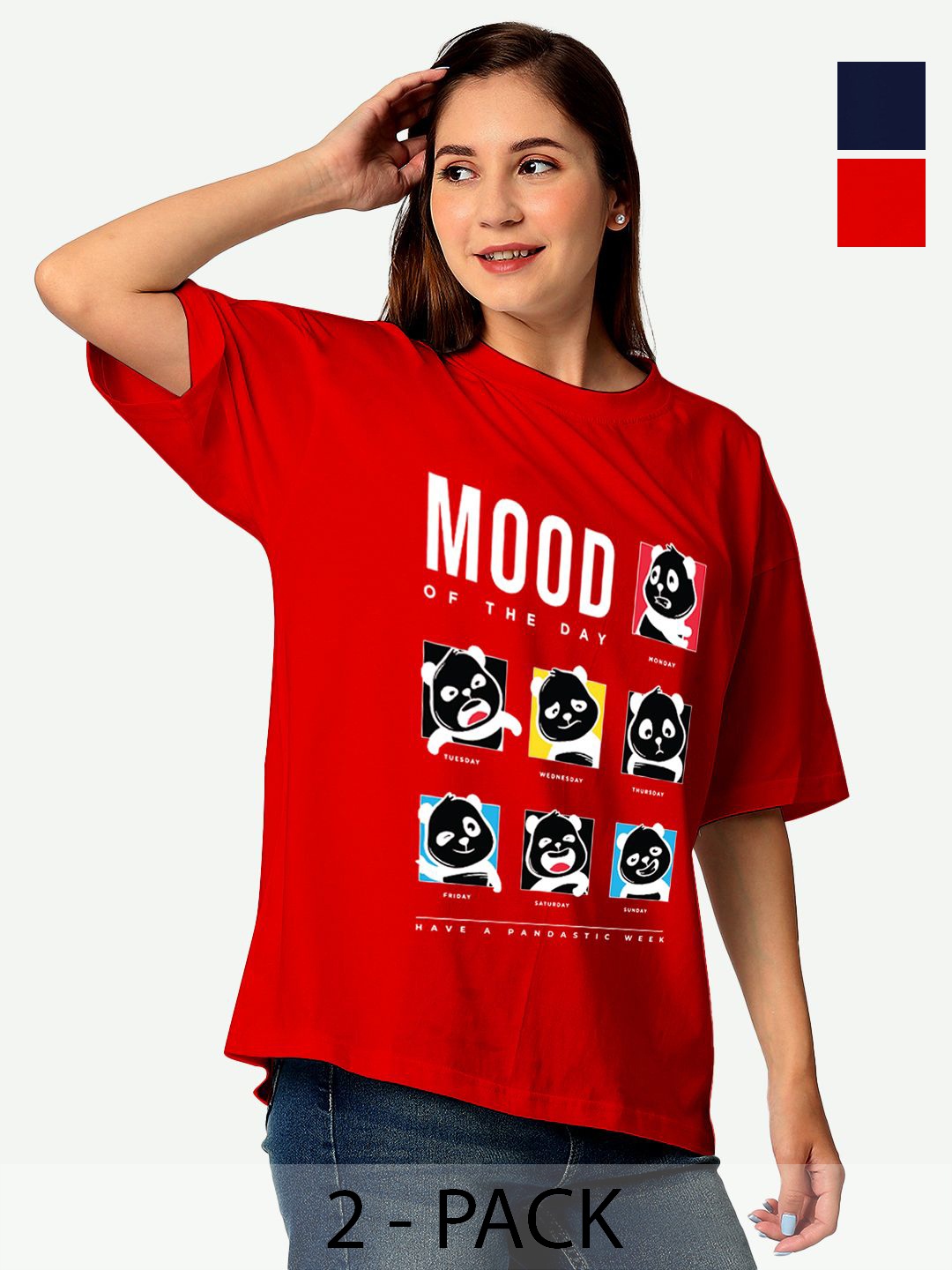 

STATUS MANTRA Women Typography 2 Printed Hooded Monochrome Applique T-shirt, Multi