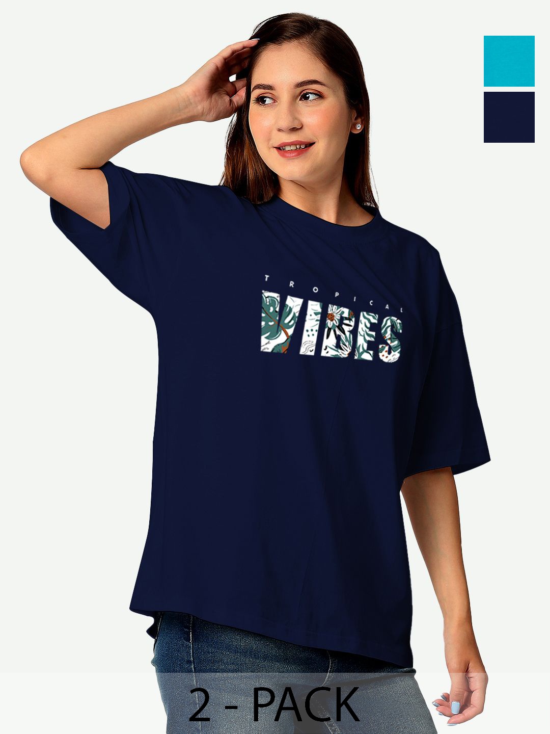 

STATUS MANTRA Women Typography 2 Printed Extended Sleeves Pockets T-shirt, Multi