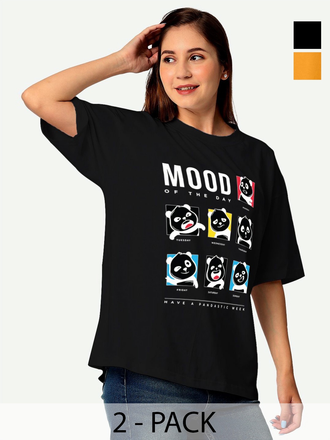 

STATUS MANTRA Women Typography 2 Pockets T-shirt, Multi