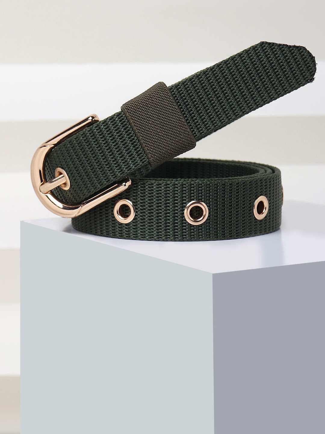 

DressBerry Women Girls Canvas Belt, Green