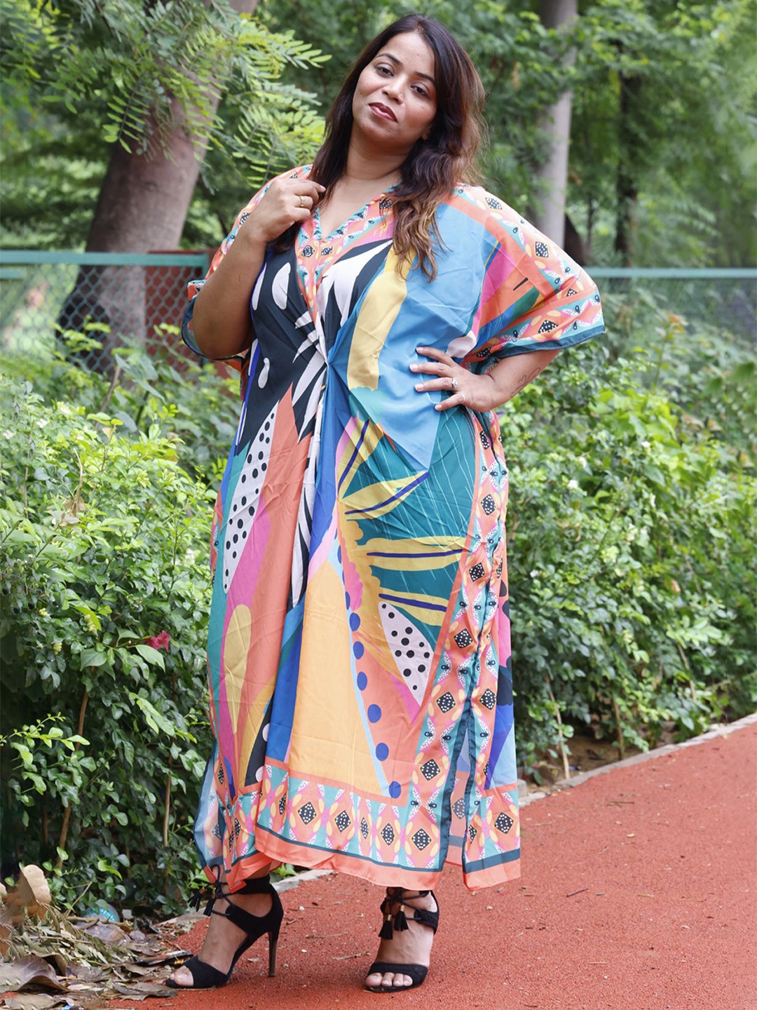 

Rajoria Instyle Women Plus Size Printed Kaftan Dress, Multi