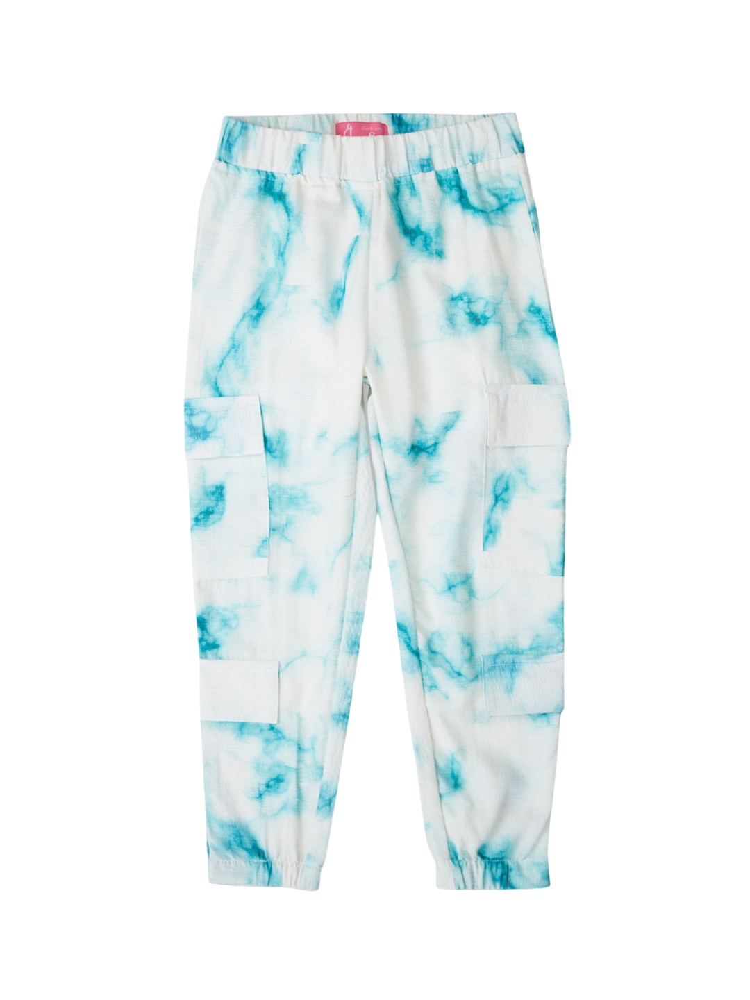 

Gini and Jony Girls Tie & Dye Mid-Rise Cotton Joggers, White