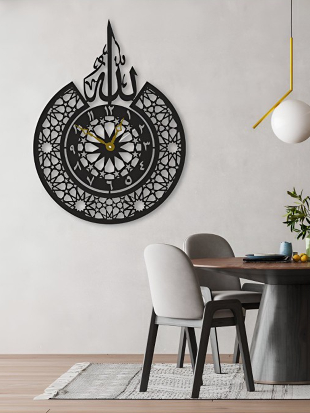 

Arabs Decor Black & Gold Toned Contemporary Round Wall Clock