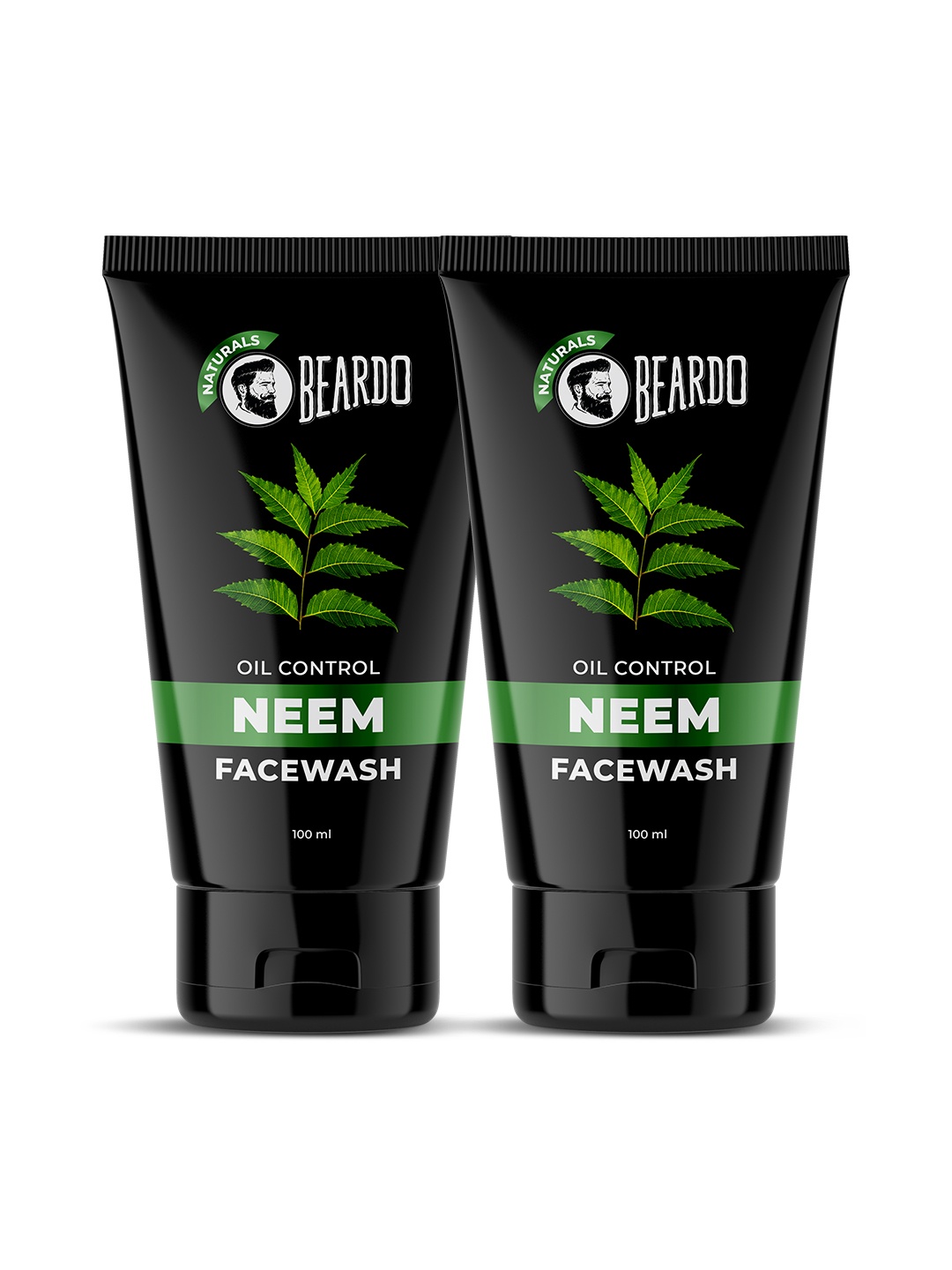 

BEARDO Men Set Of 2 Oil Control Neem Face Wash To Soothe & Heal - 100ml Each, Black