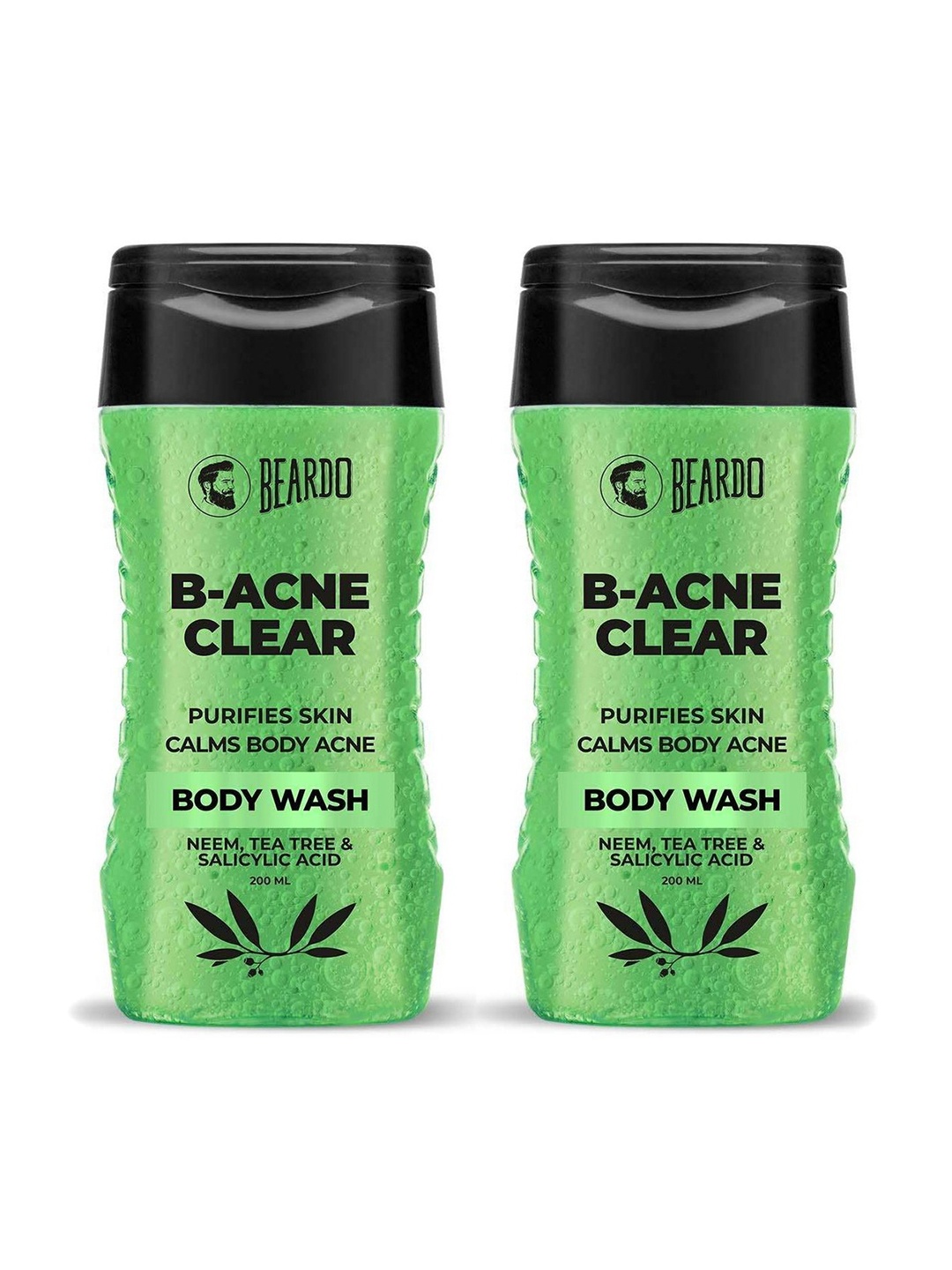 

BEARDO Men Set Of 2 B-Acne Clear Body Wash To Purify Skin & Calm Body Acne - 200ml Each, Green