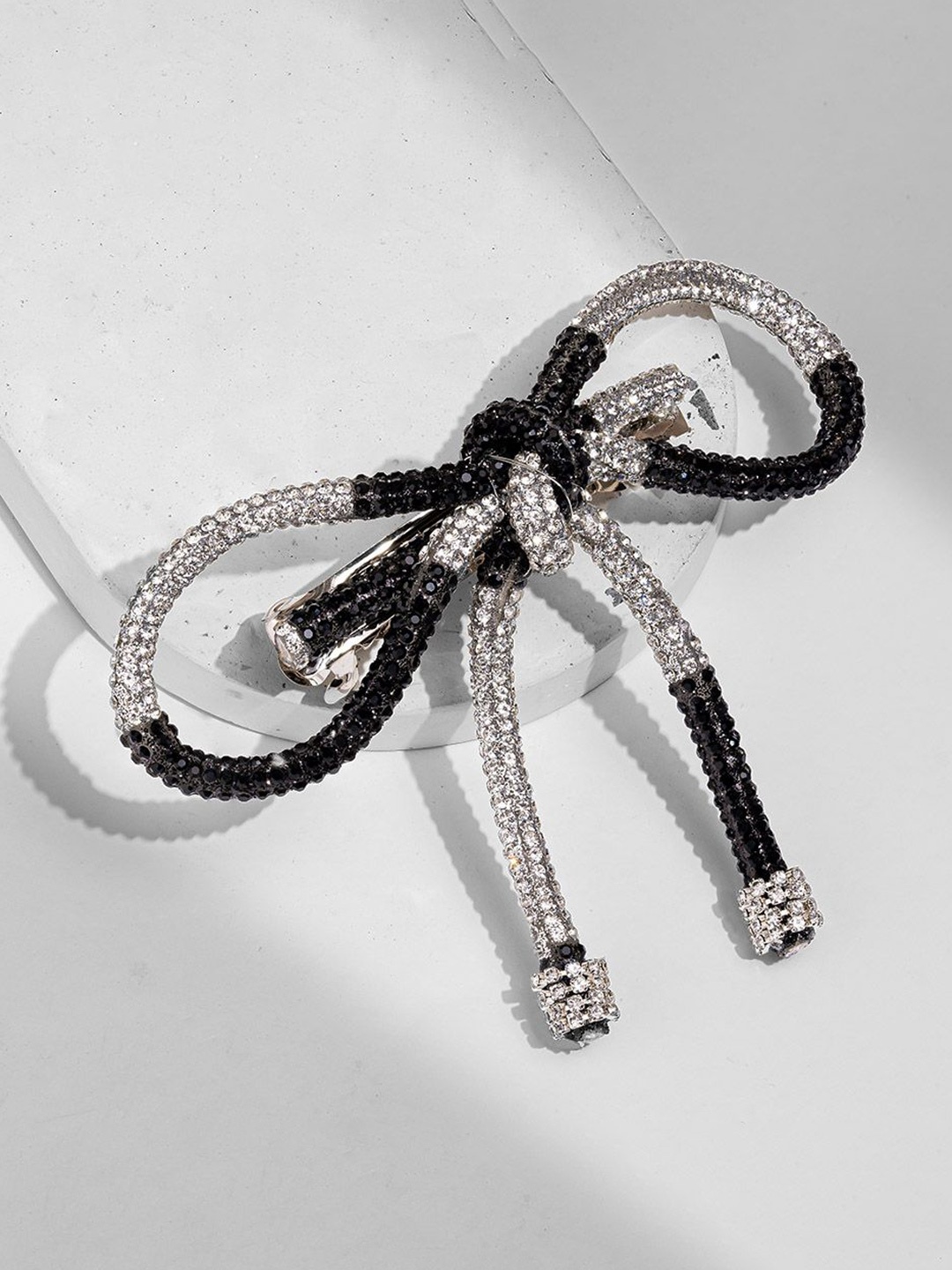 

HAIR DRAMA CO. Women Embellished French Barrette, Silver