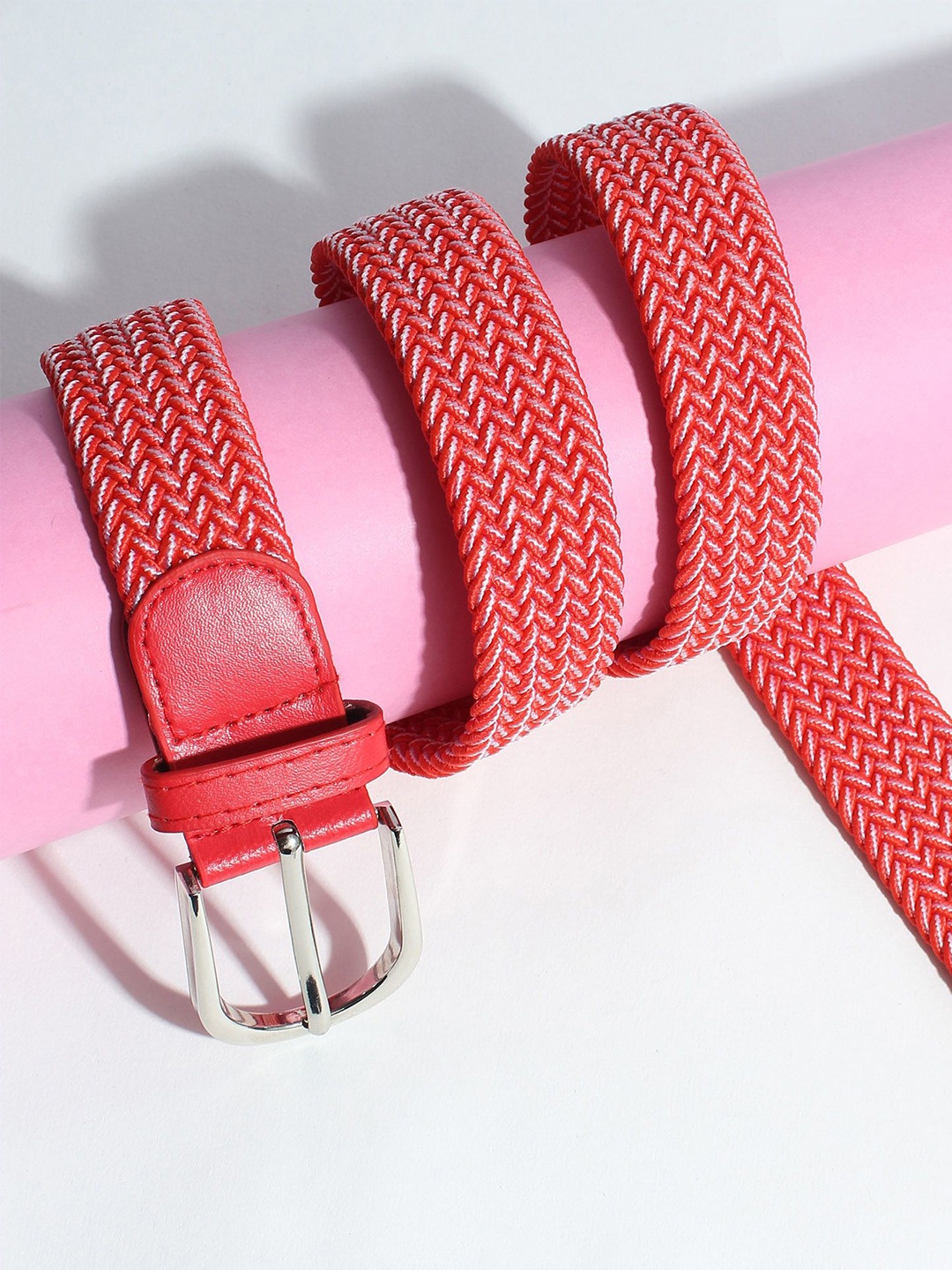 

DressBerry Women Textured Formal Belt, Red
