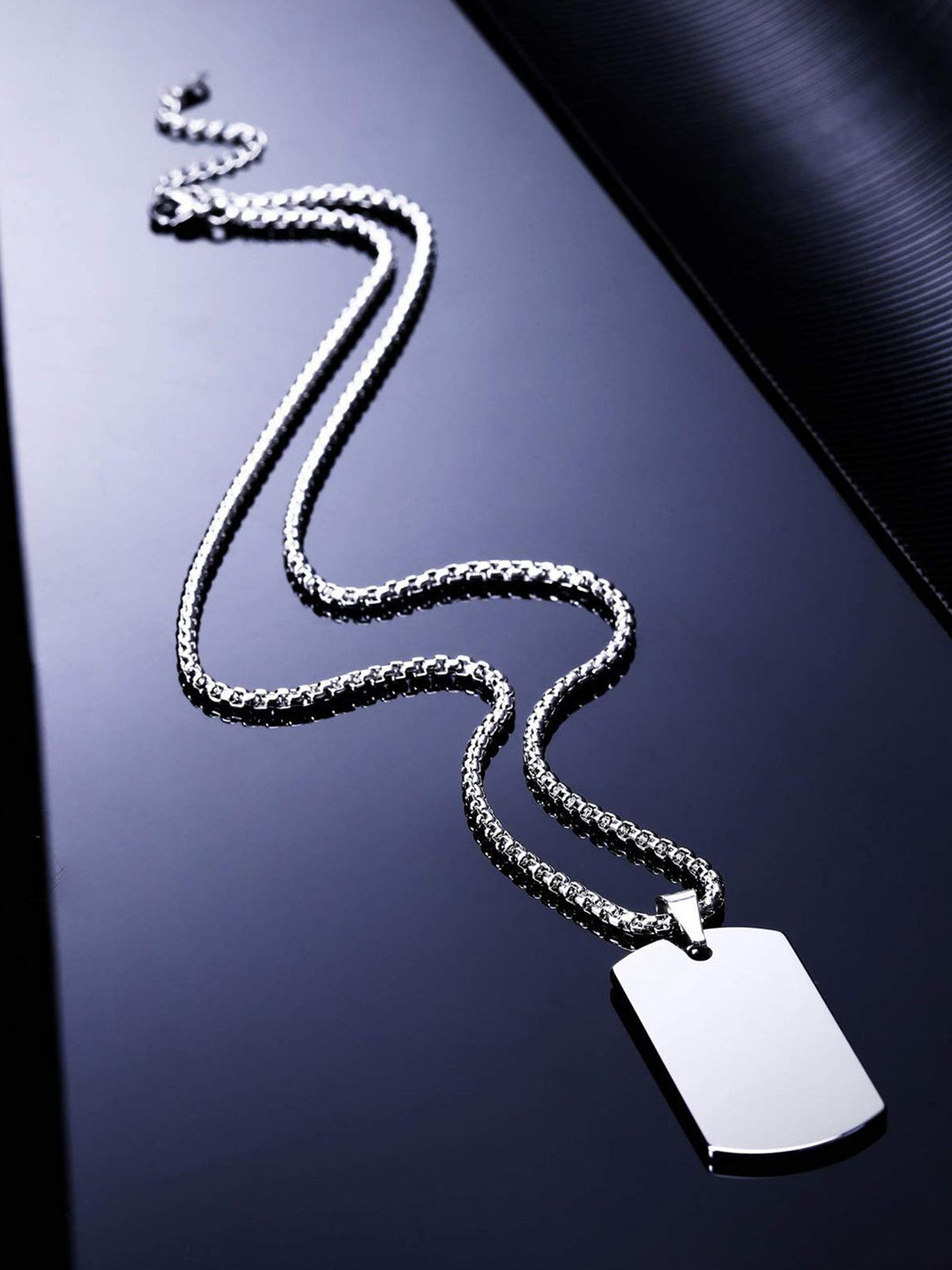 

FIMBUL Men Silver-Plated Stainless Steel Pendant Chain